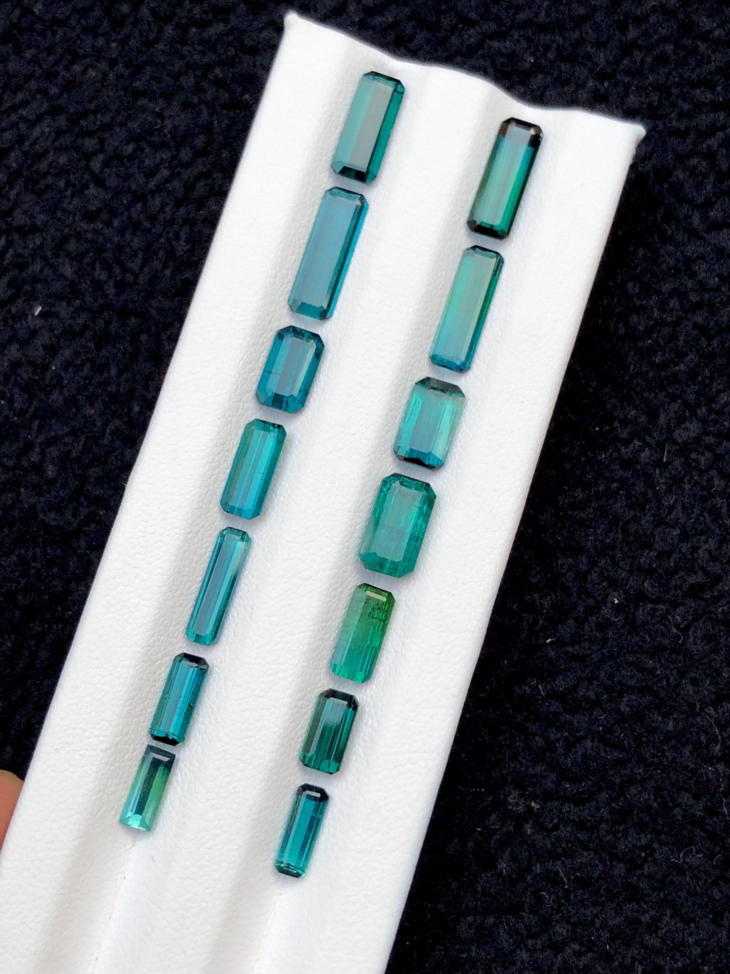 Indicolite Green Tourmaline Lot Faceted 15 ct - Gemstone Parcel for Jewelers