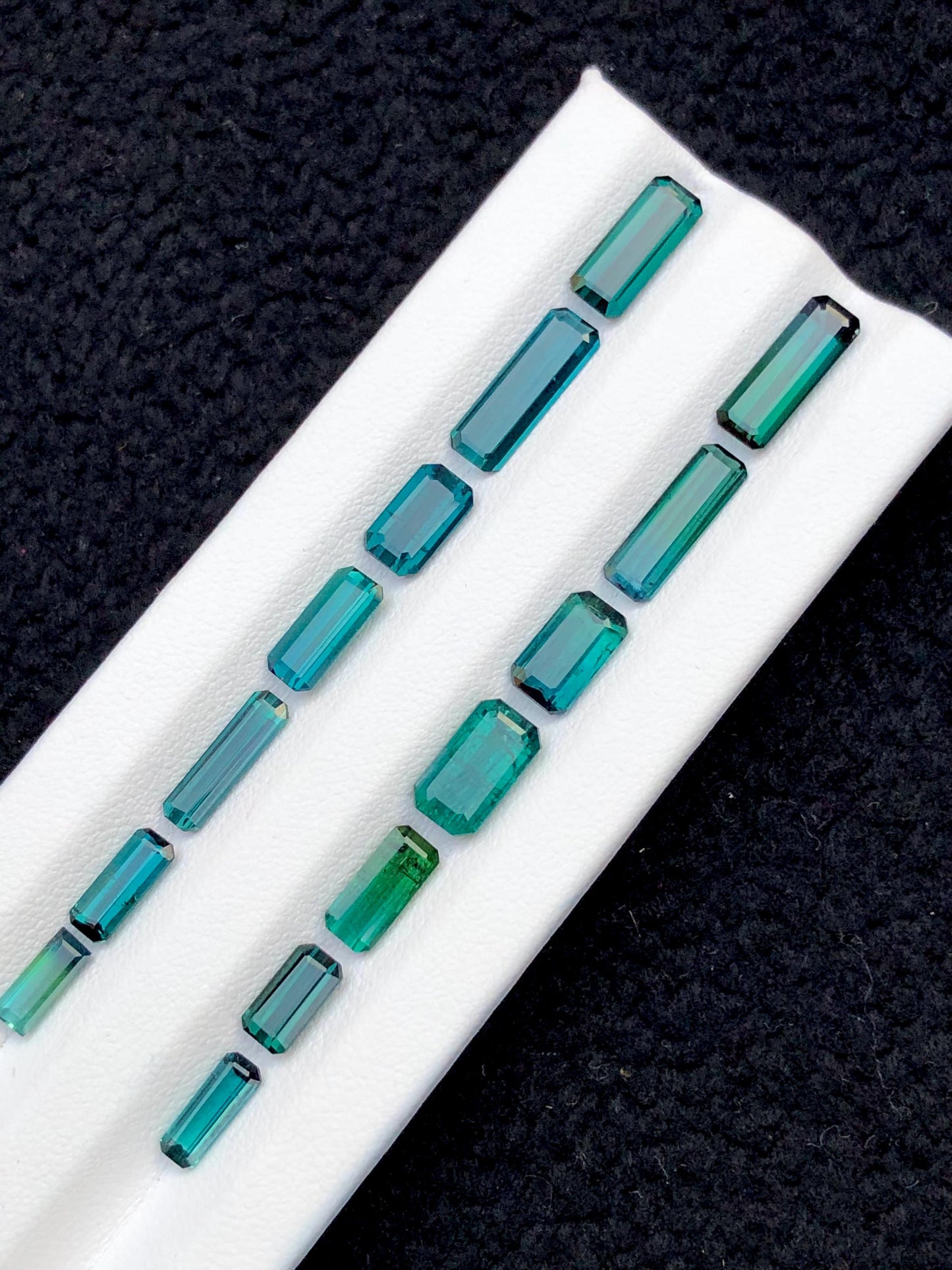 Indicolite Green Tourmaline Lot Faceted 15 ct - Gemstone Parcel for Jewelers