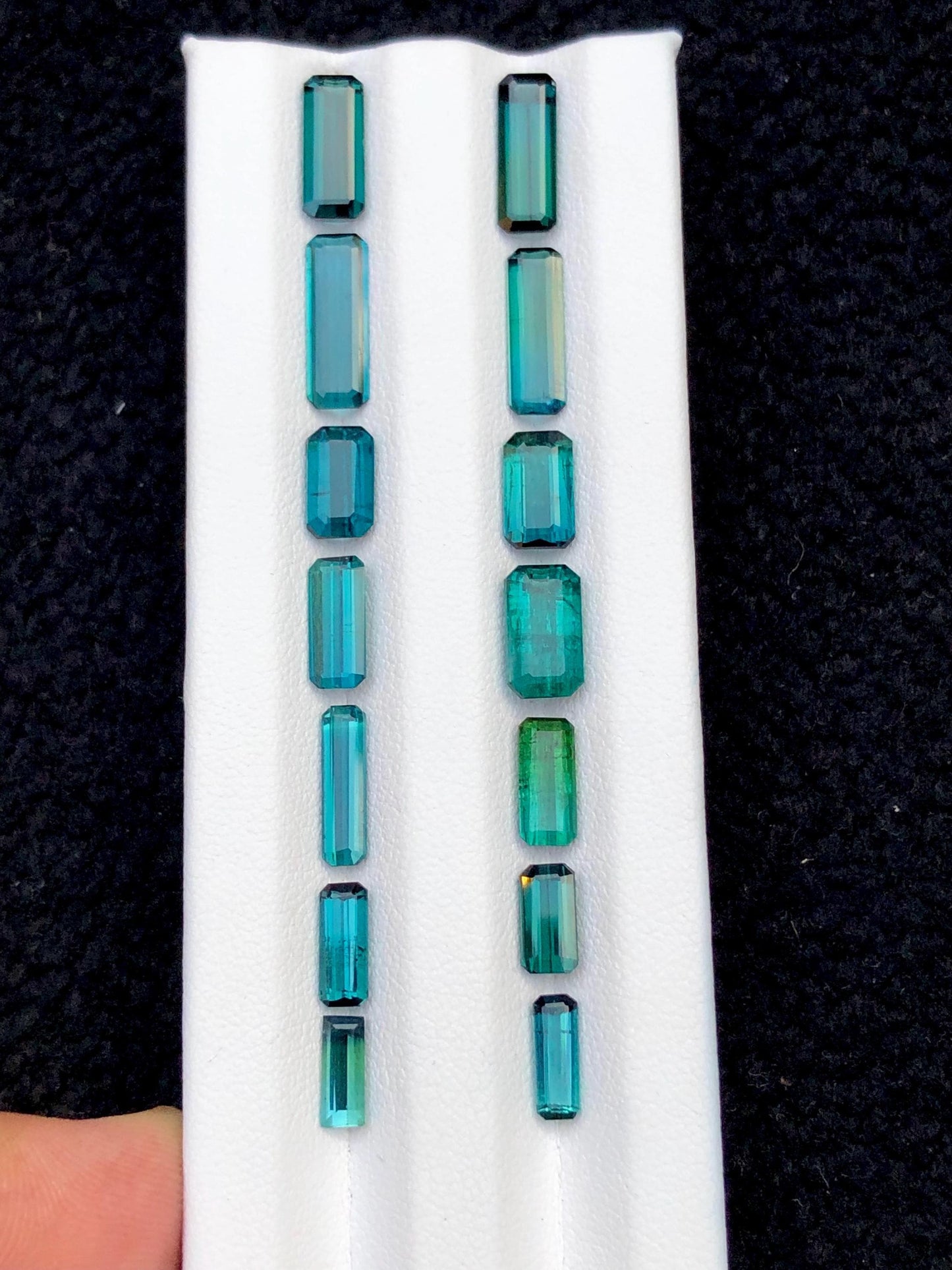 Indicolite Green Tourmaline Lot Faceted 15 ct - Gemstone Parcel for Jewelers