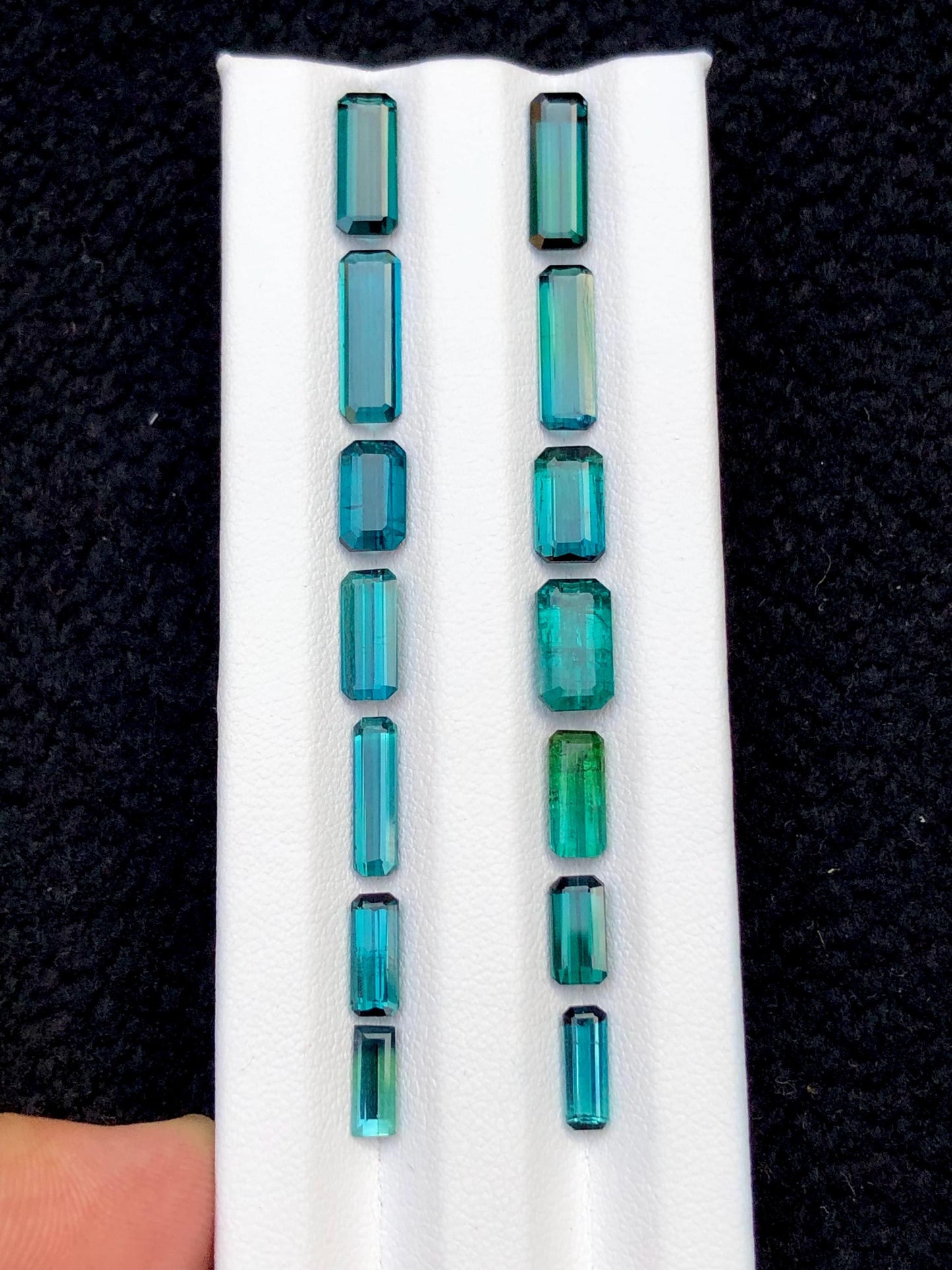 Indicolite Green Tourmaline Lot Faceted 15 ct - Gemstone Parcel for Jewelers