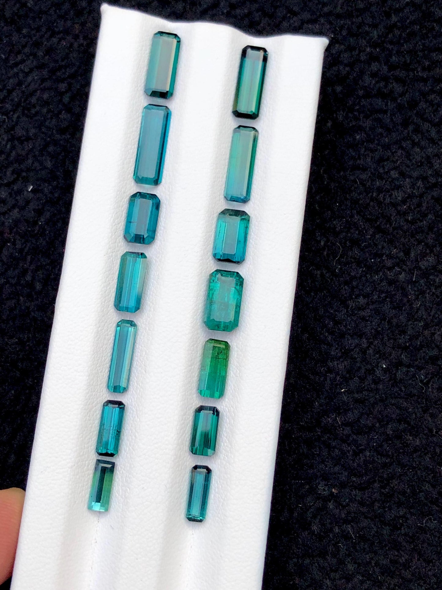 Indicolite Green Tourmaline Lot Faceted 15 ct - Gemstone Parcel for Jewelers