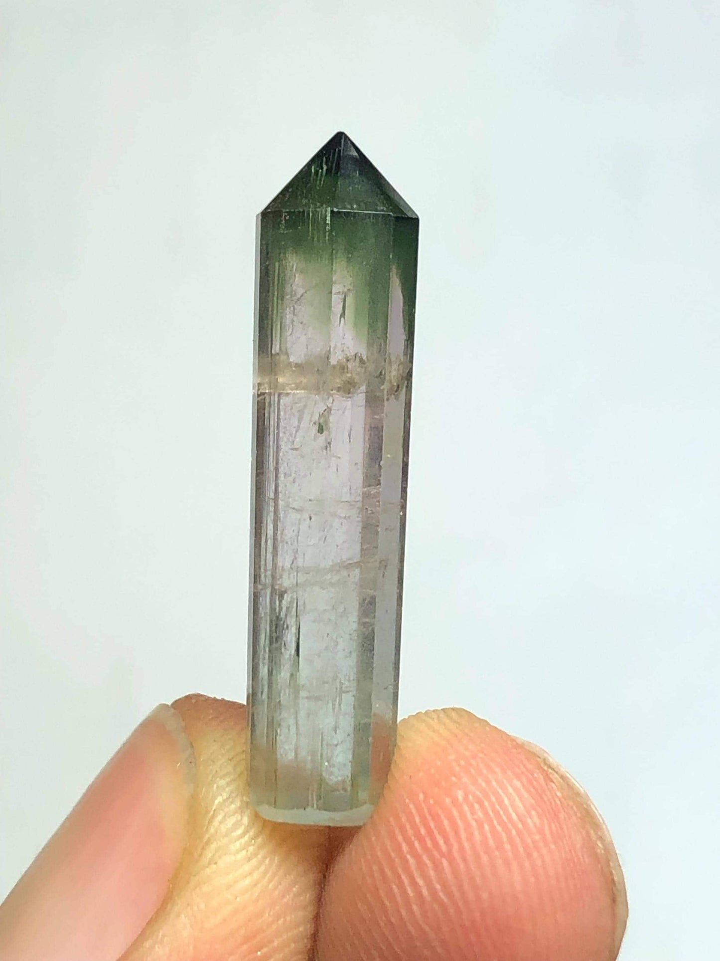 Bi Colour Tourmaline Crystal Polished 12 ct - Collector Specimen