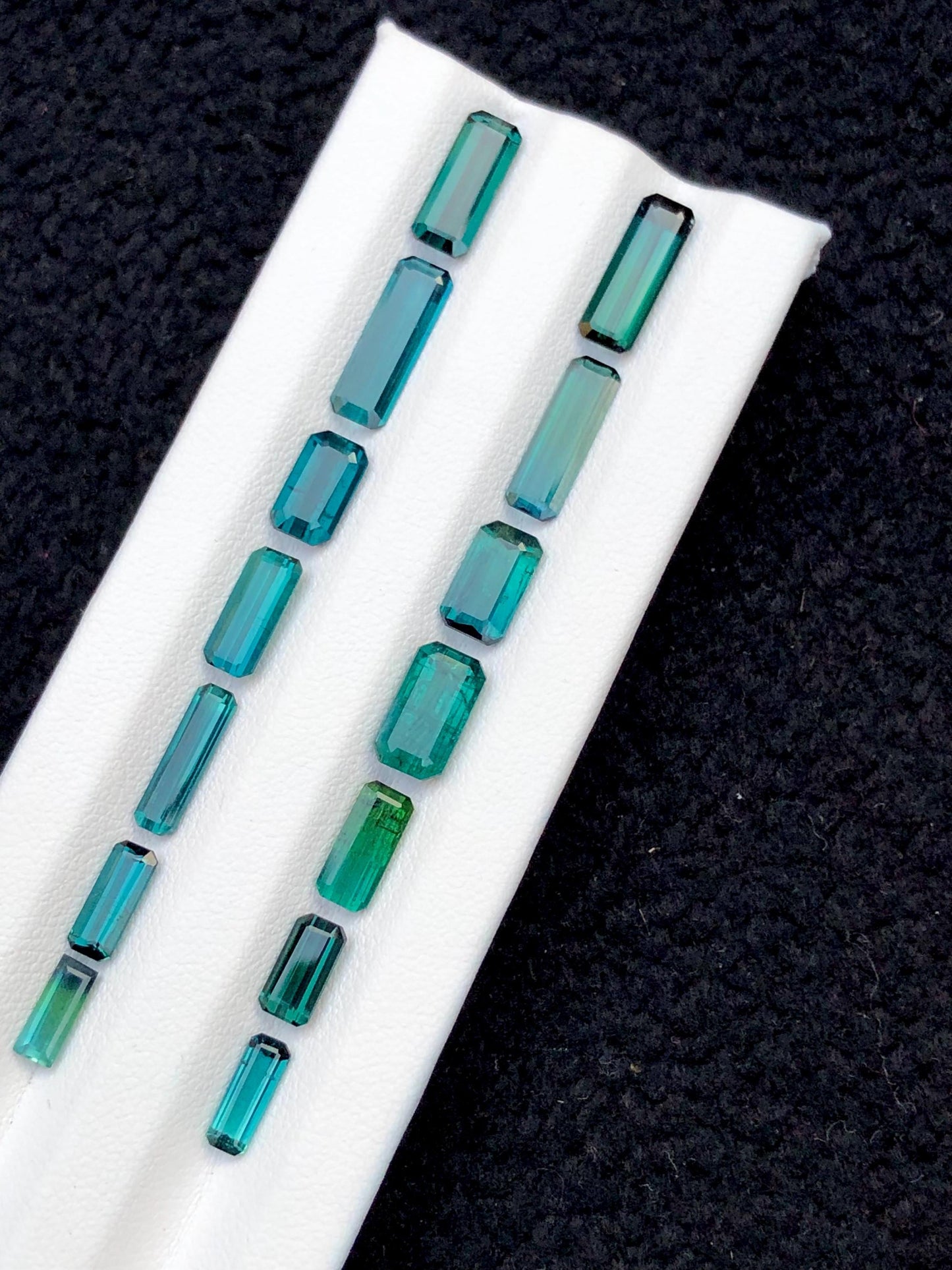 Indicolite Green Tourmaline Lot Faceted 15 ct - Gemstone Parcel for Jewelers