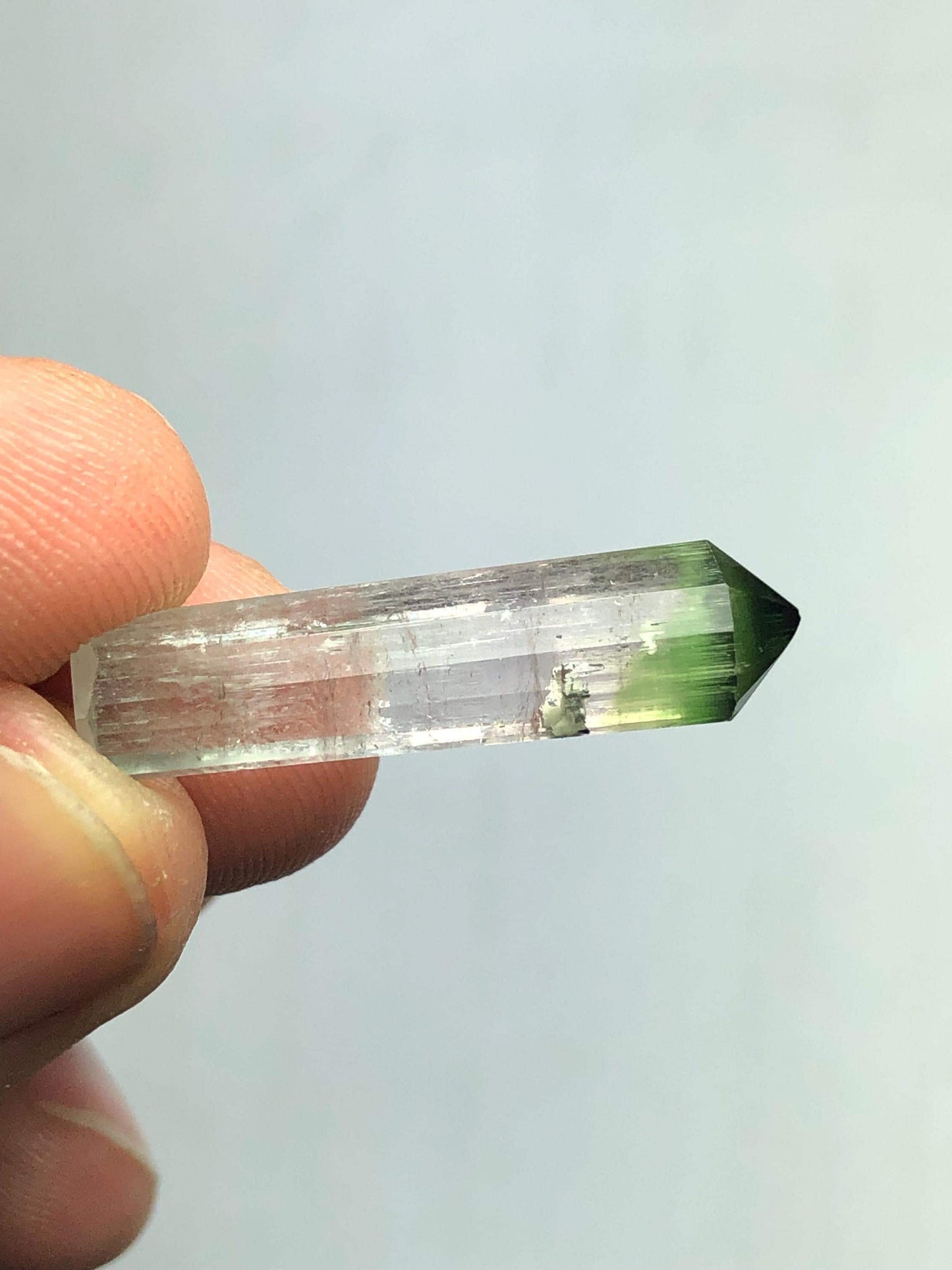 Bi Colour Tourmaline Crystal Polished 12 ct - Collector Specimen