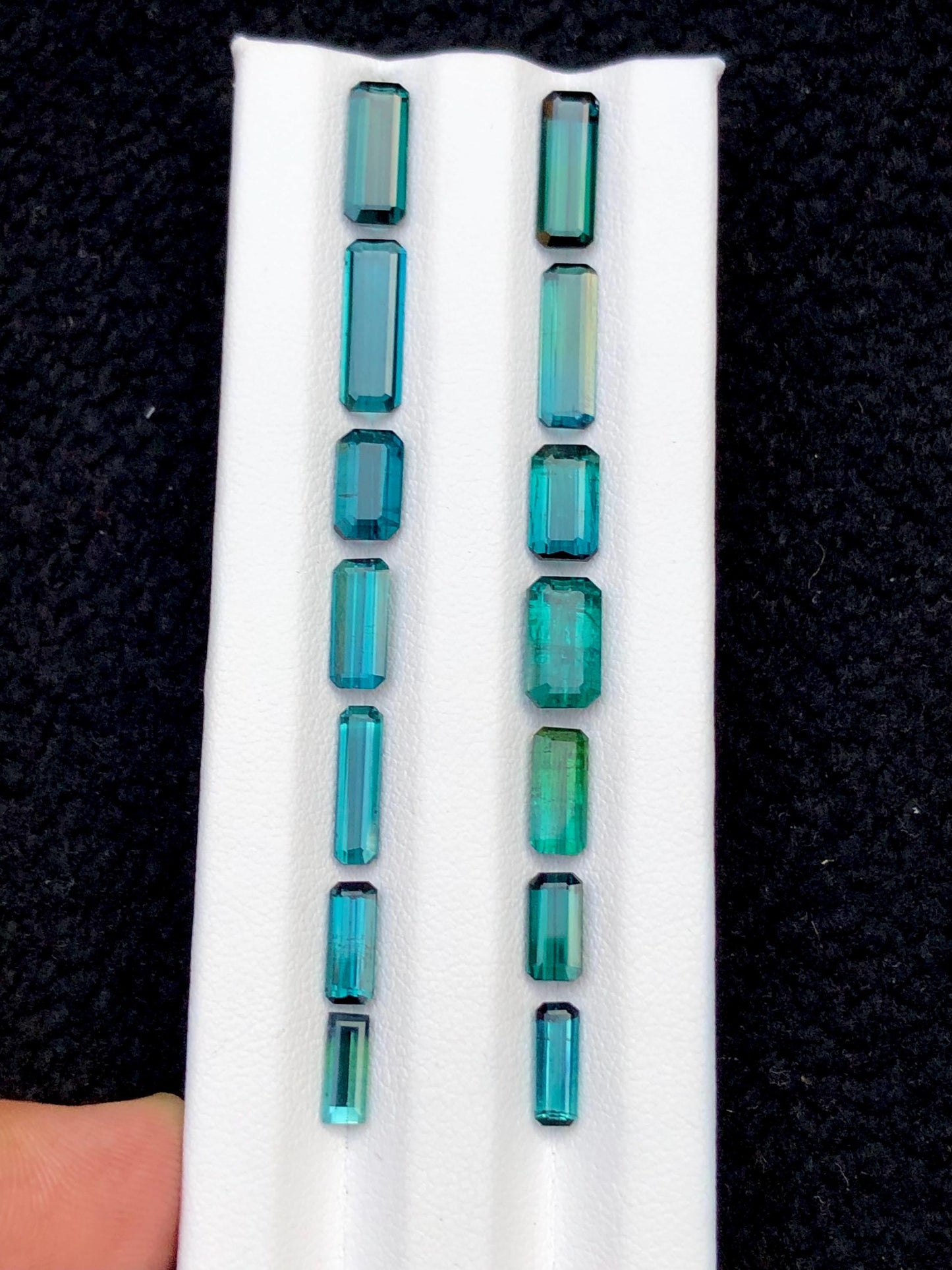 Indicolite Green Tourmaline Lot Faceted 15 ct - Gemstone Parcel for Jewelers