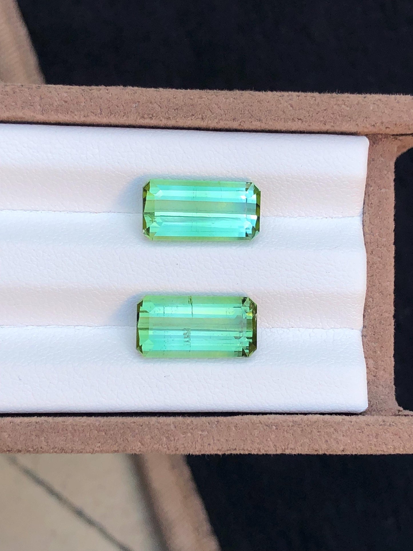 Green Tourmaline Pair Faceted 9.55 ct - Stones for Earrings