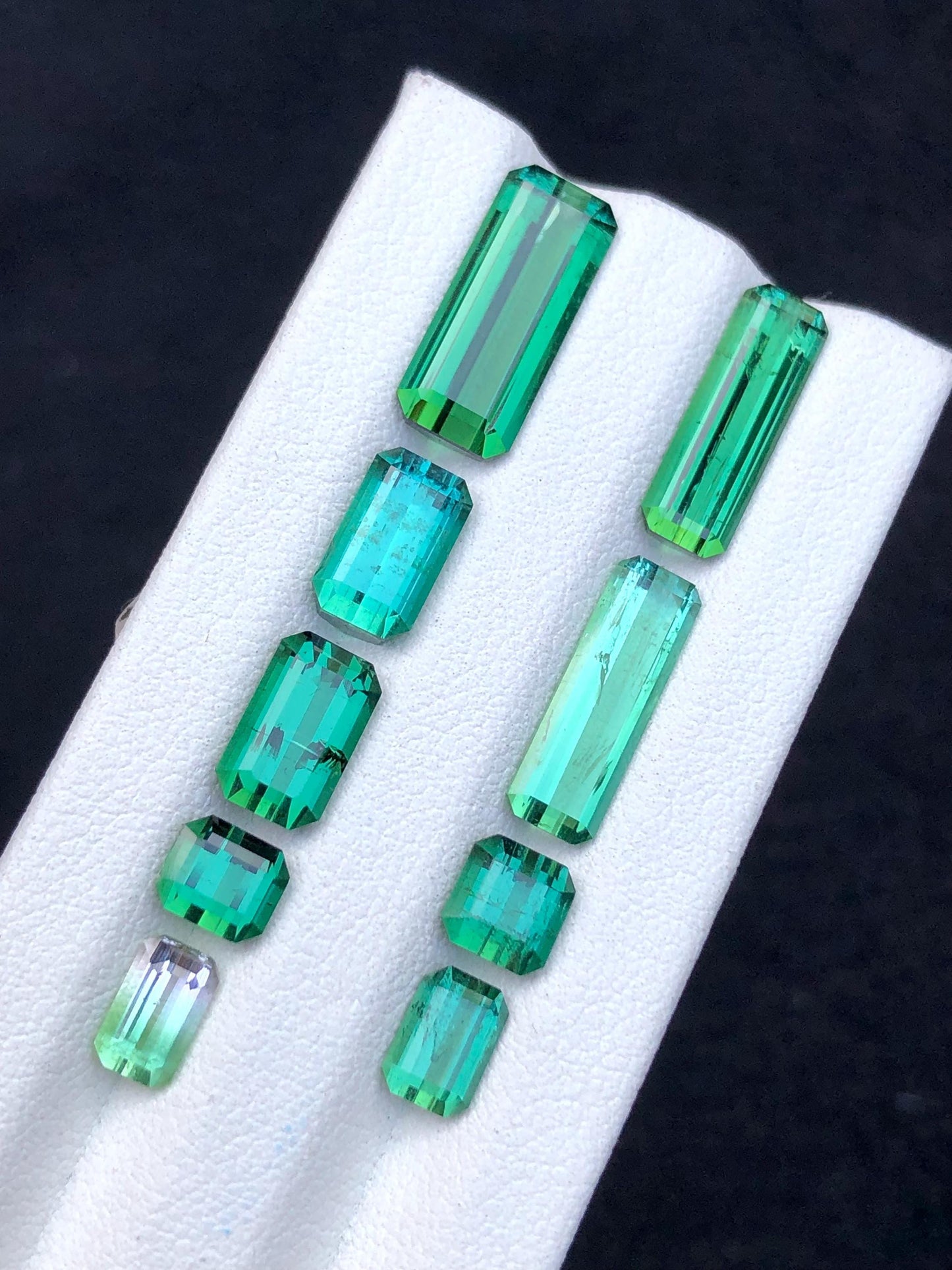 Bluish Green Tourmaline Lot Faceted 16 ct - Gemstone Parcel for Jewelers