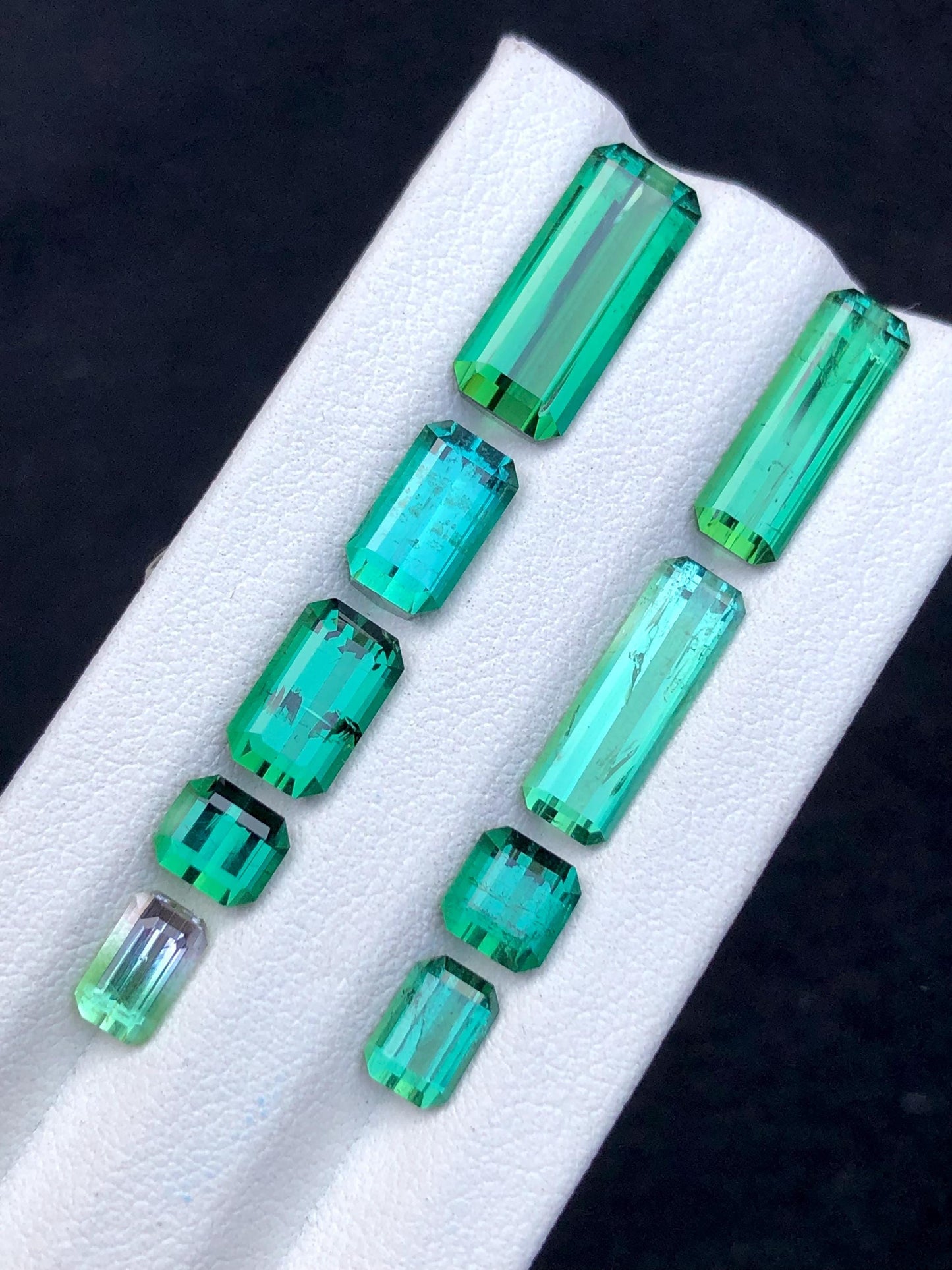 Bluish Green Tourmaline Lot Faceted 16 ct - Gemstone Parcel for Jewelers