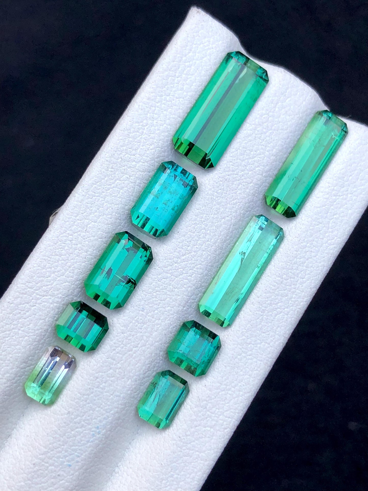 Bluish Green Tourmaline Lot Faceted 16 ct - Gemstone Parcel for Jewelers