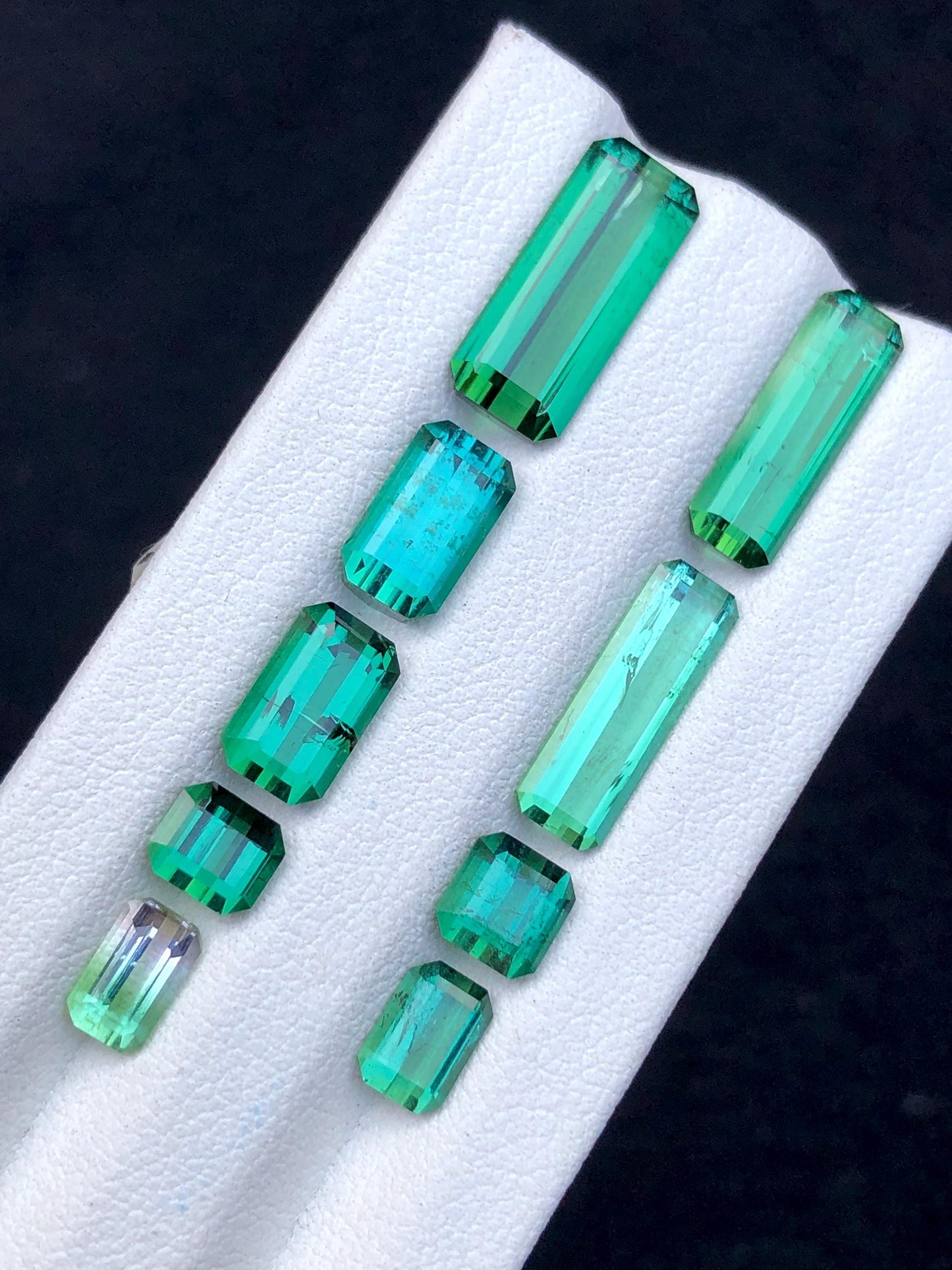 Bluish Green Tourmaline Lot Faceted 16 ct - Gemstone Parcel for Jewelers