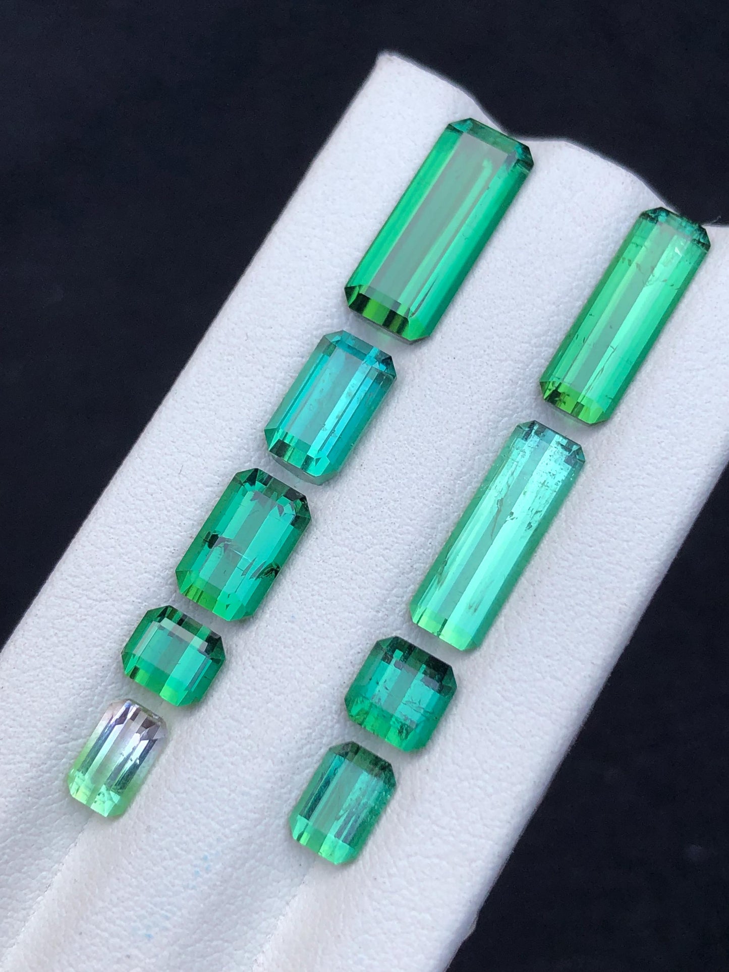 Bluish Green Tourmaline Lot Faceted 16 ct - Gemstone Parcel for Jewelers