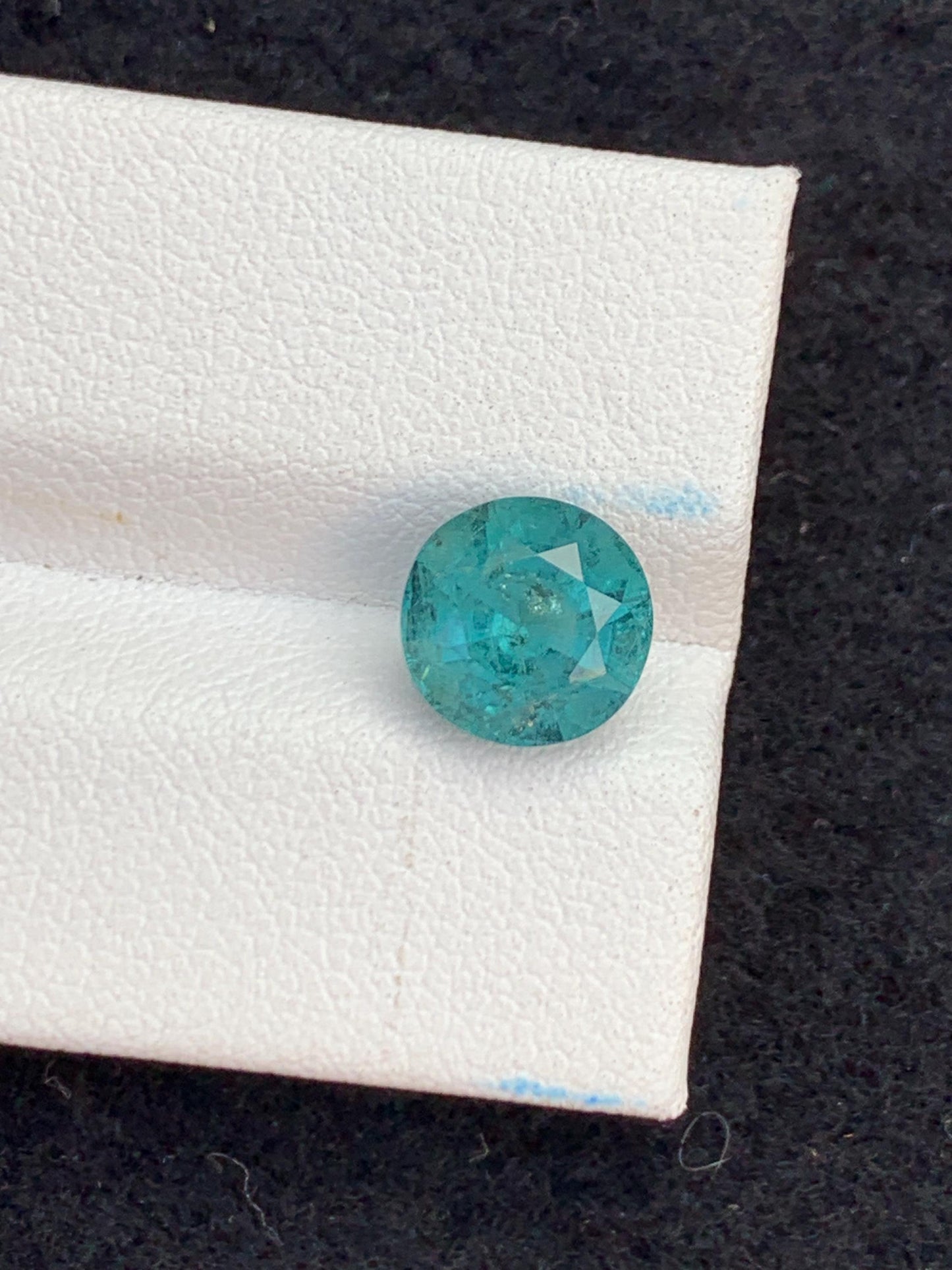 Blue Tourmaline Round Faceted 2.85 ct - Loose Stone for Jewelry