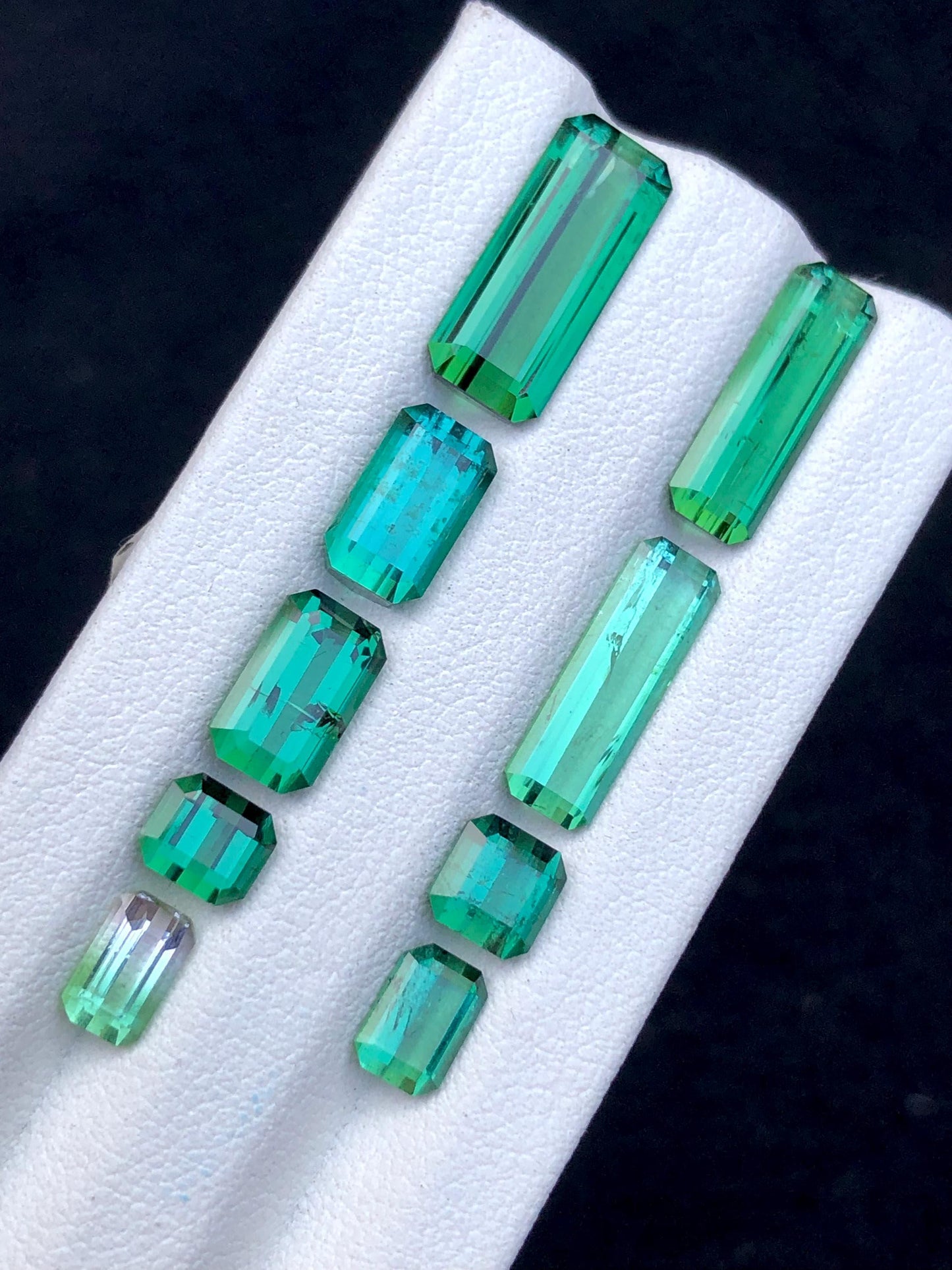 Bluish Green Tourmaline Lot Faceted 16 ct - Gemstone Parcel for Jewelers