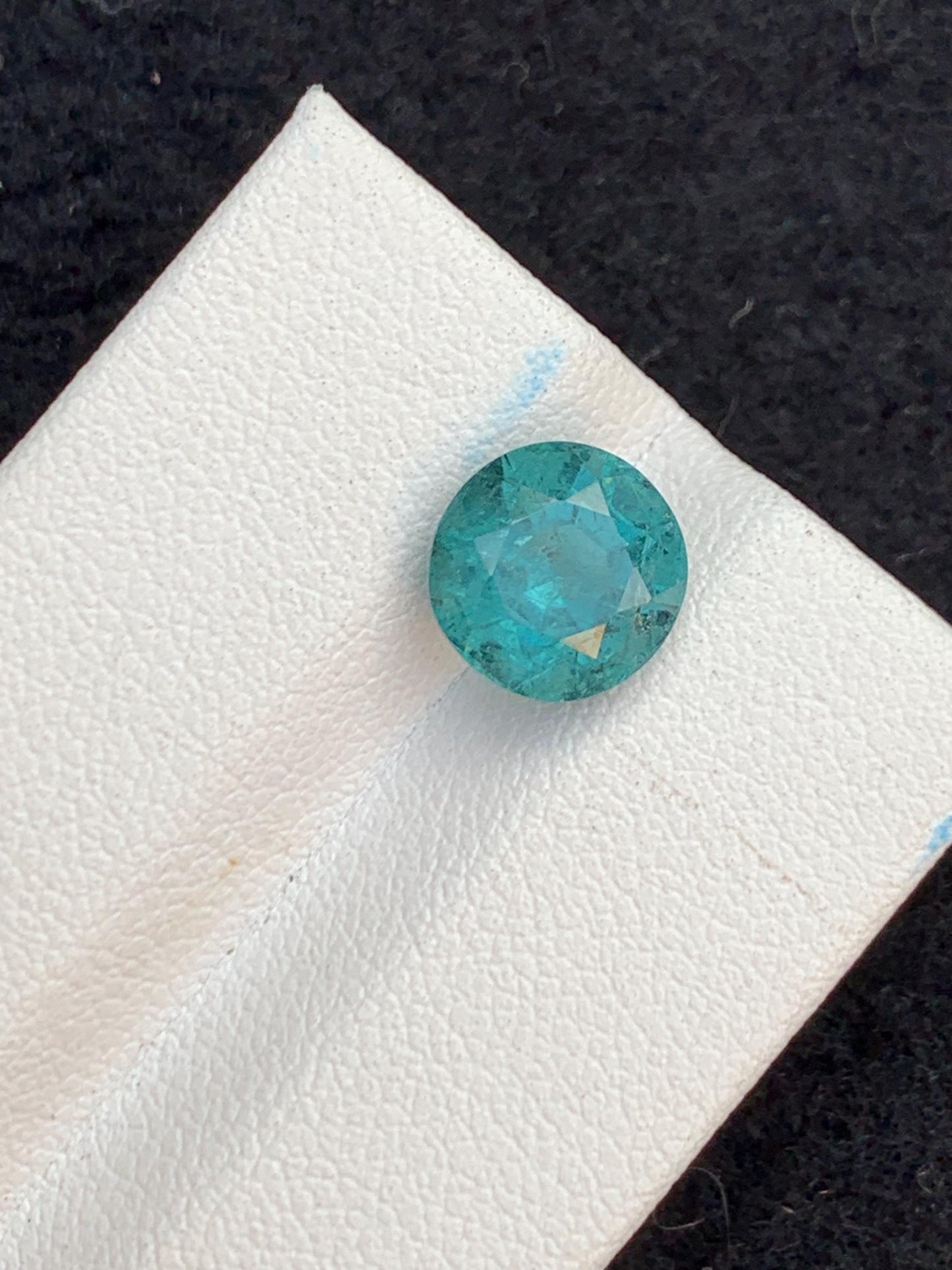 Blue Tourmaline Round Faceted 2.85 ct - Loose Stone for Jewelry