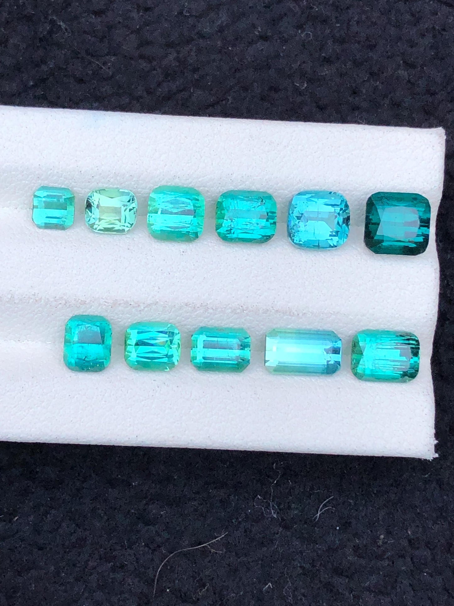 Bluish Green Tourmaline Lot Faceted 11.55 ct - Gemstone Parcel for Jewelers
