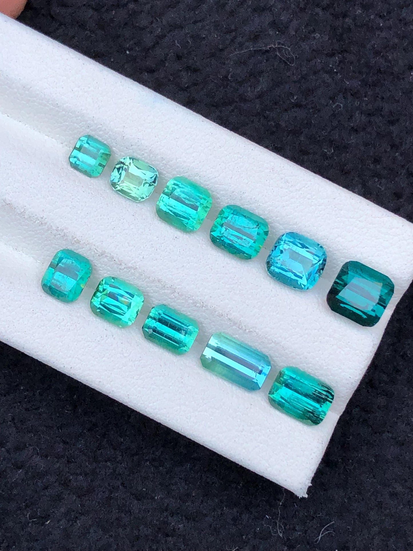 Bluish Green Tourmaline Lot Faceted 11.55 ct - Gemstone Parcel for Jewelers