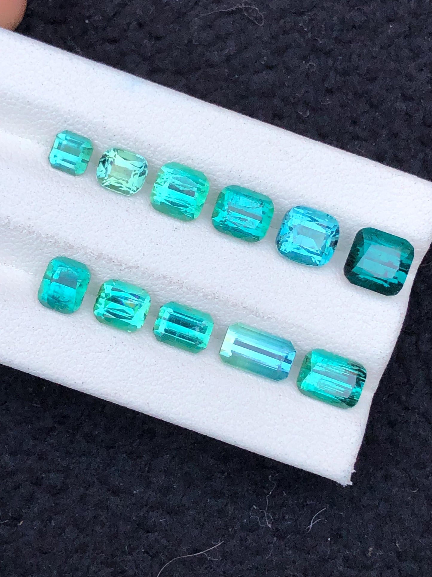 Bluish Green Tourmaline Lot Faceted 11.55 ct - Gemstone Parcel for Jewelers
