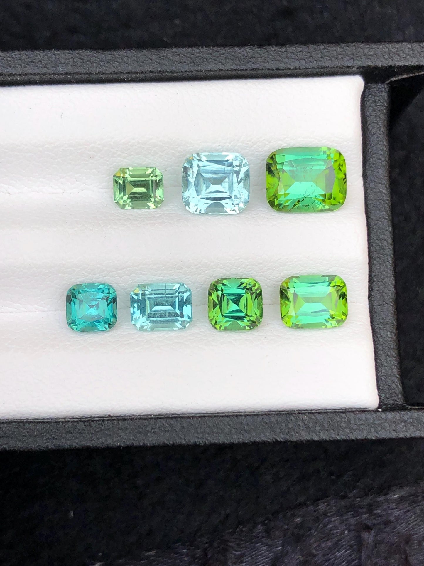Bluish Green Tourmaline Lot Faceted 8 ct - Loose Stones for Jewelry