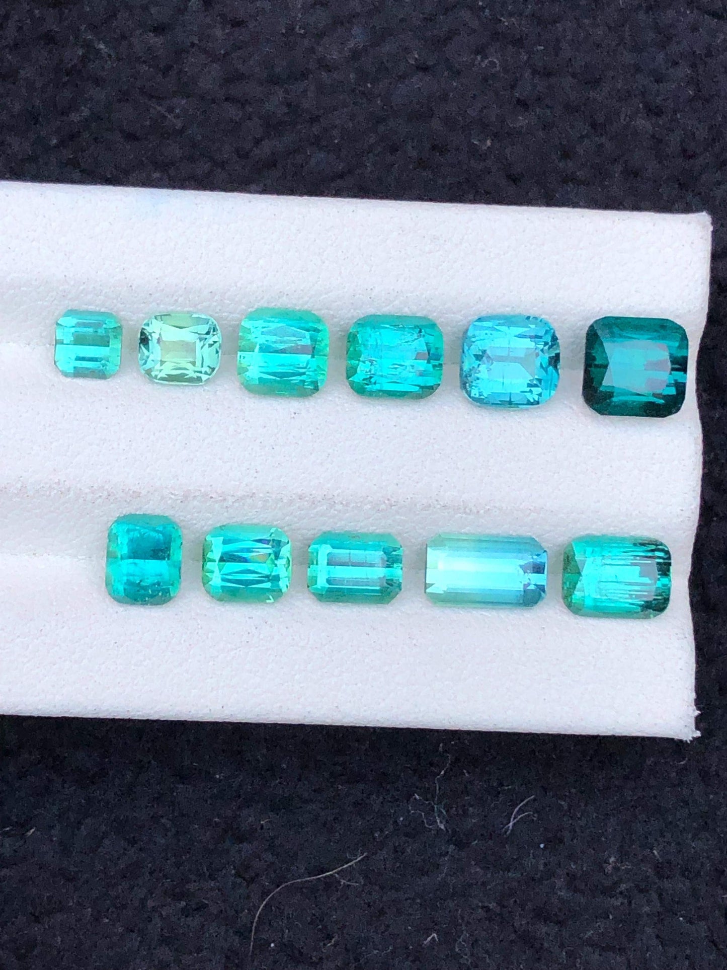 Bluish Green Tourmaline Lot Faceted 11.55 ct - Gemstone Parcel for Jewelers