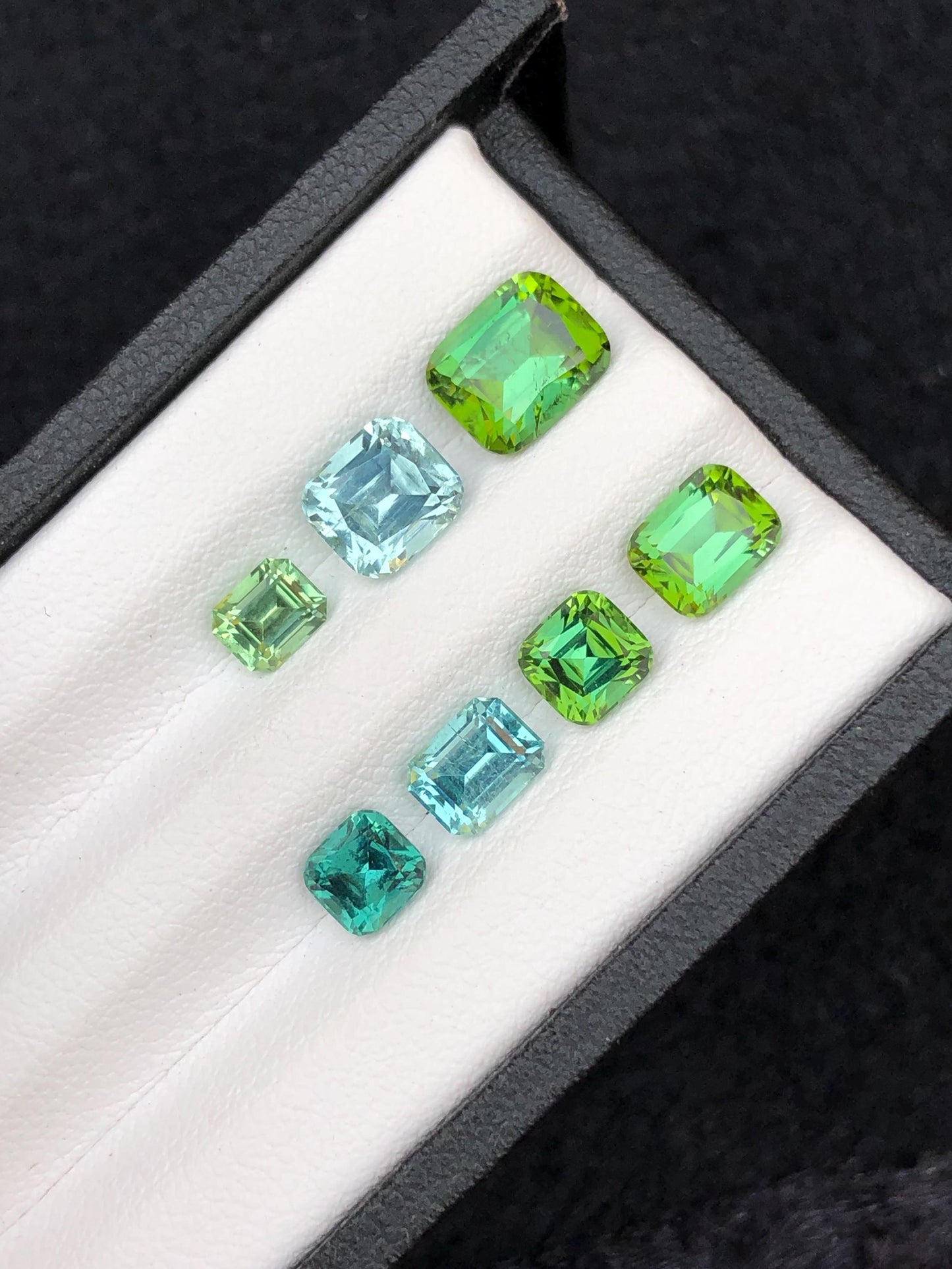 Bluish Green Tourmaline Lot Faceted 8 ct - Loose Stones for Jewelry