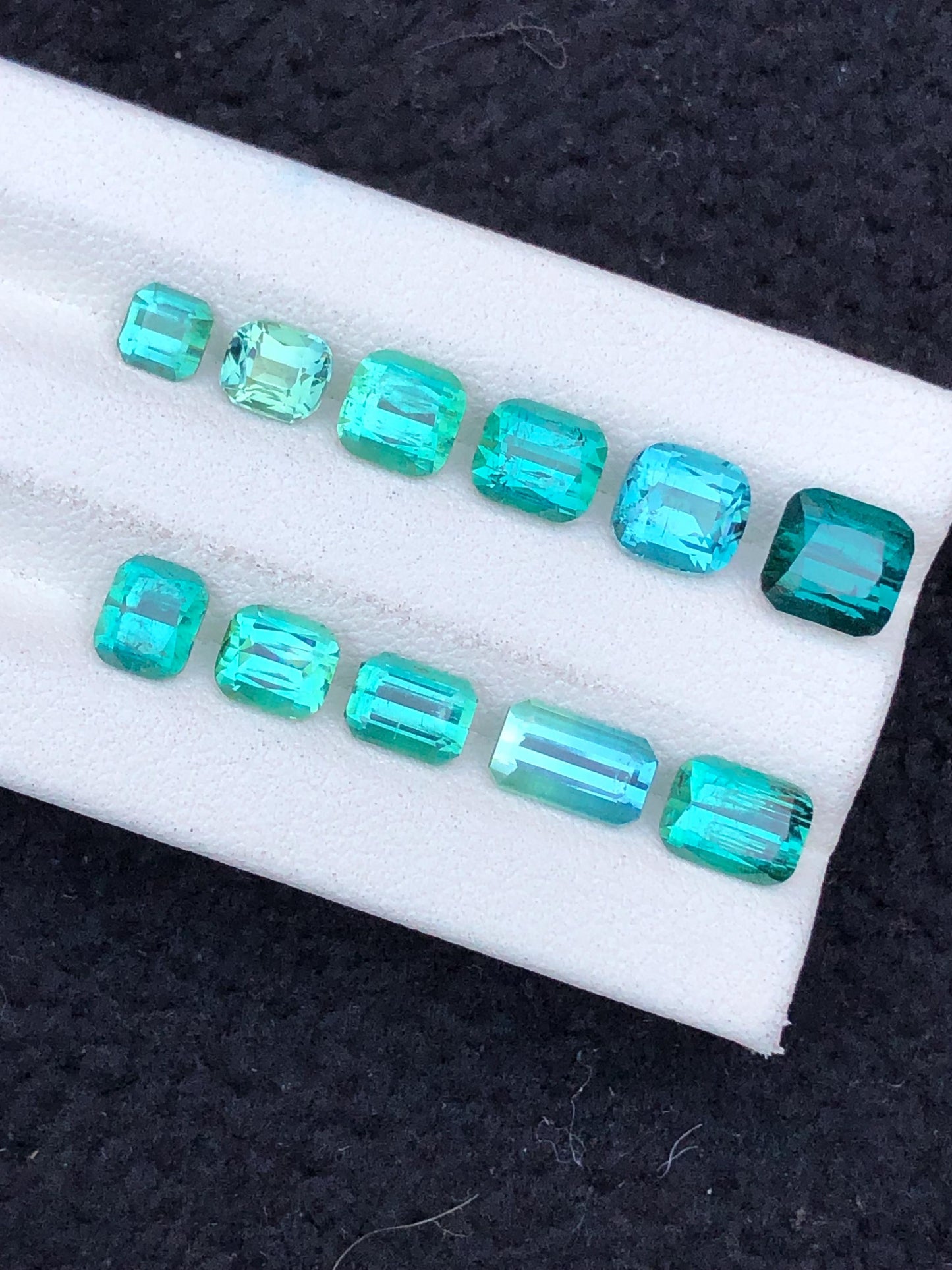 Bluish Green Tourmaline Lot Faceted 11.55 ct - Gemstone Parcel for Jewelers