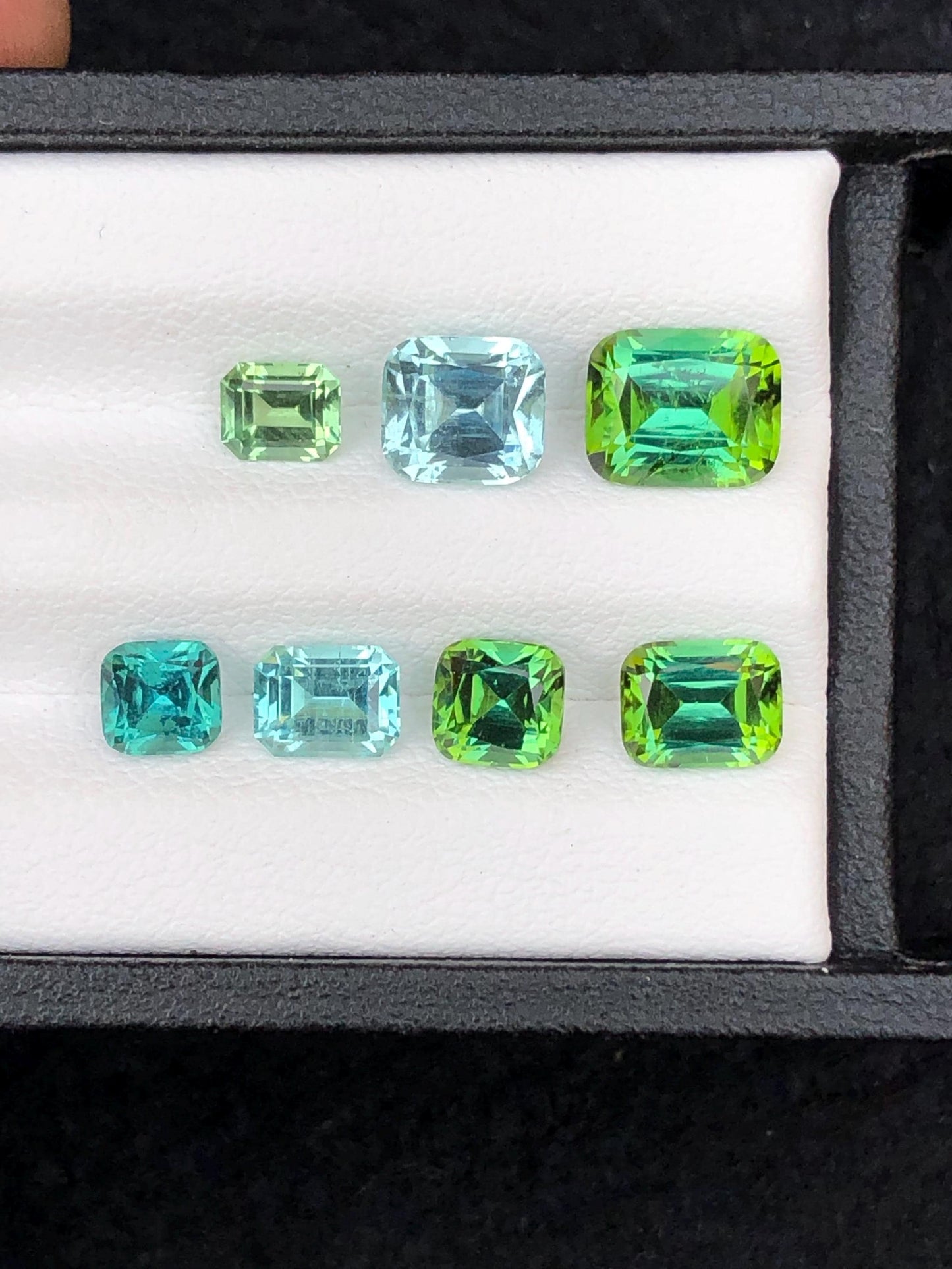 Bluish Green Tourmaline Lot Faceted 8 ct - Loose Stones for Jewelry