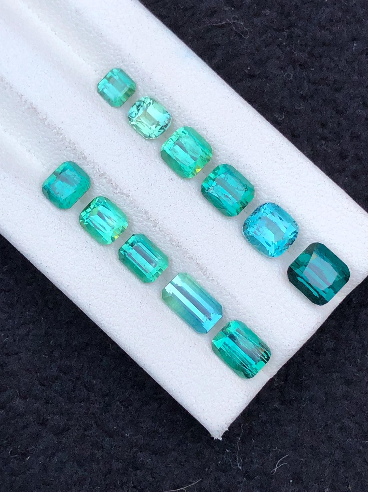 Bluish Green Tourmaline Lot Faceted 11.55 ct - Gemstone Parcel for Jewelers