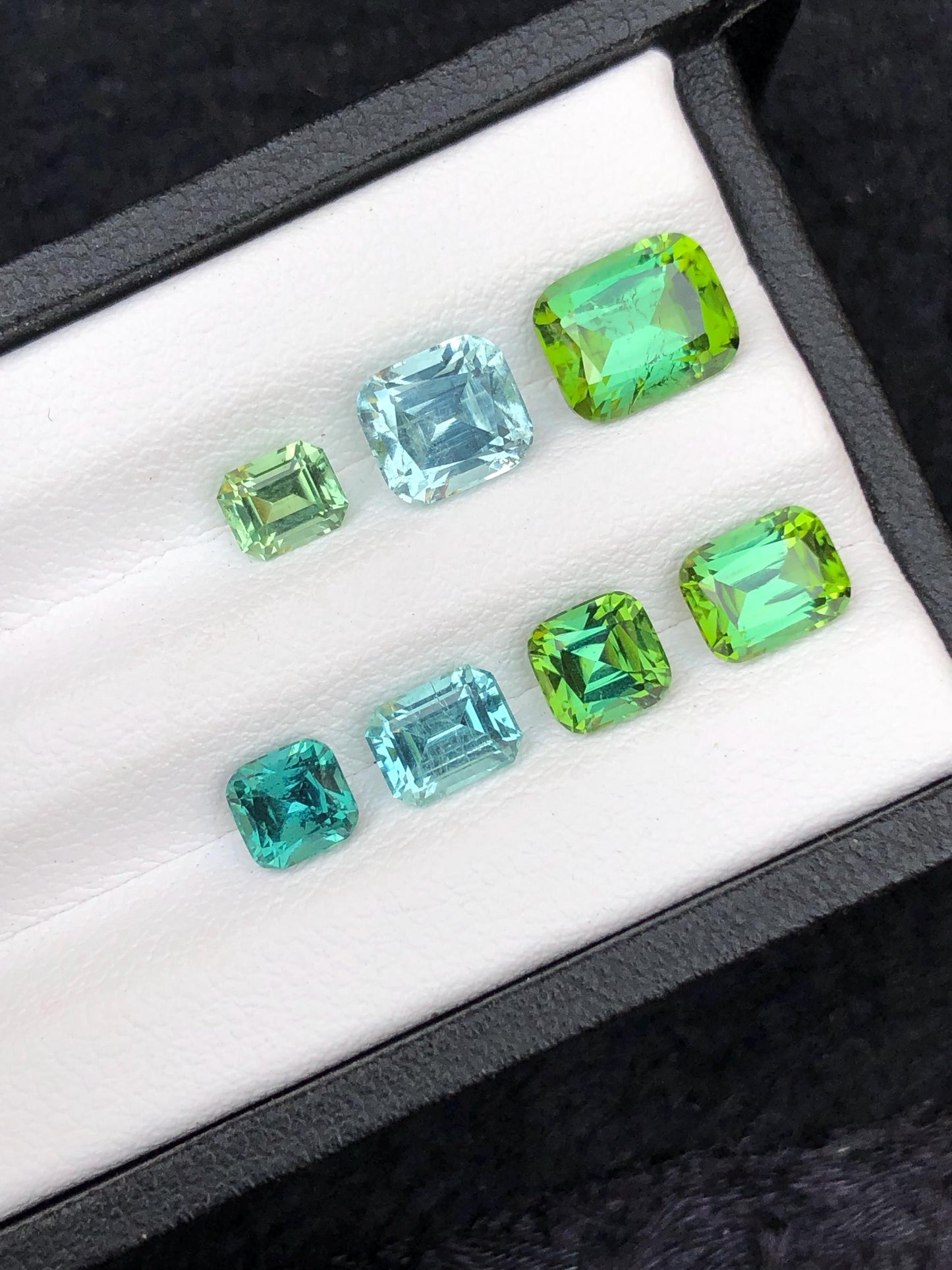 Bluish Green Tourmaline Lot Faceted 8 ct - Loose Stones for Jewelry