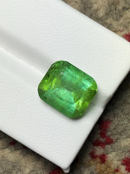 Natural Green Tourmaline Faceted 7.20 ct - Gemstone for Jewelry from Afghanistan