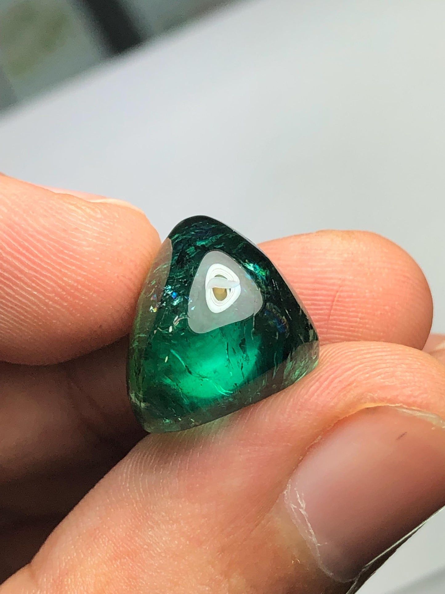 Bluish Green Tourmaline Cabochon 13.65 ct - Natural Cabochon Gemstone for Jewelry Making