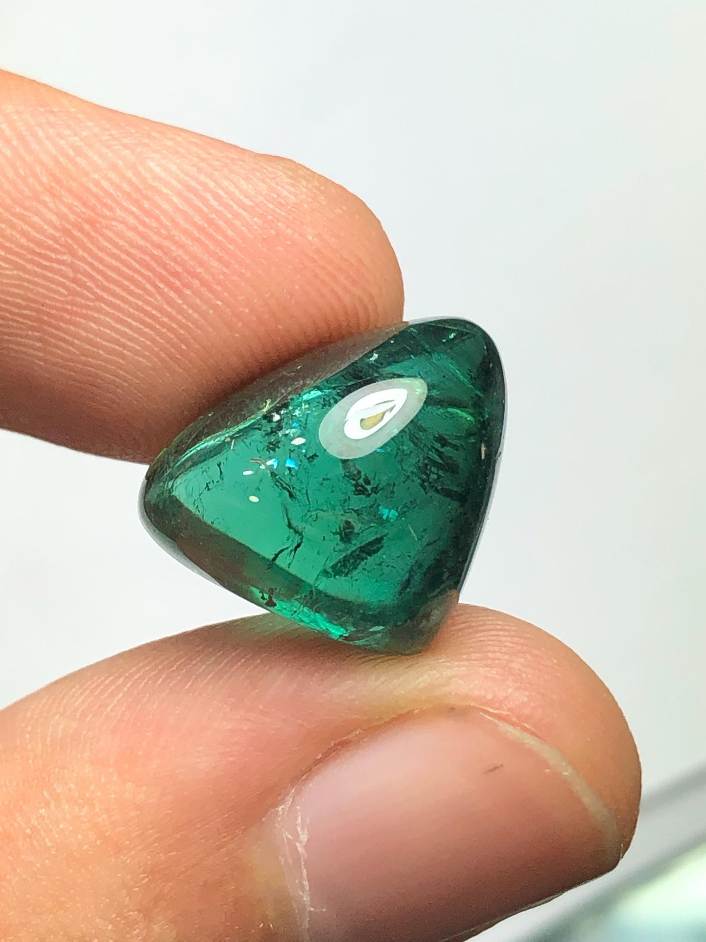 Bluish Green Tourmaline Cabochon 13.65 ct - Natural Cabochon Gemstone for Jewelry Making