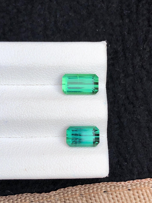 Natural Blue Green Tourmaline Faceted - Gemstone for Jewelry