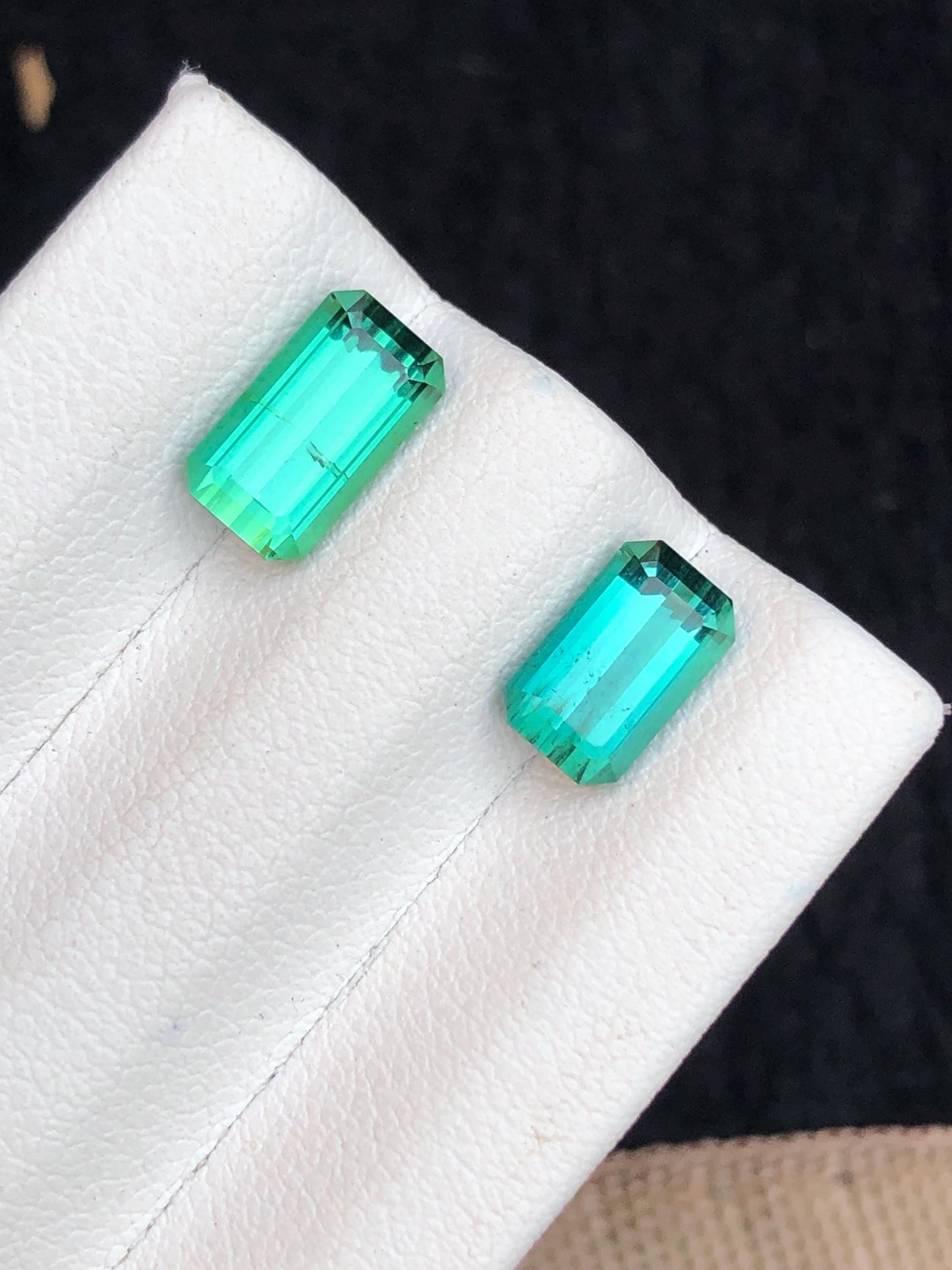 Natural Blue Green Tourmaline Faceted - Gemstone for Jewelry