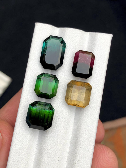 Multi Colour Tourmaline Faceted 29 ct - Natural Gemstone for Jewelry