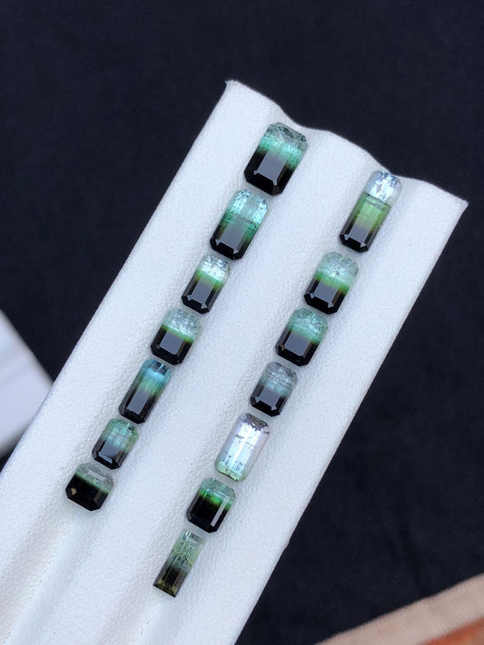 Bi colour Tourmaline Faceted Lot 11.55 ct - Loose Gemstones from Afghanistan