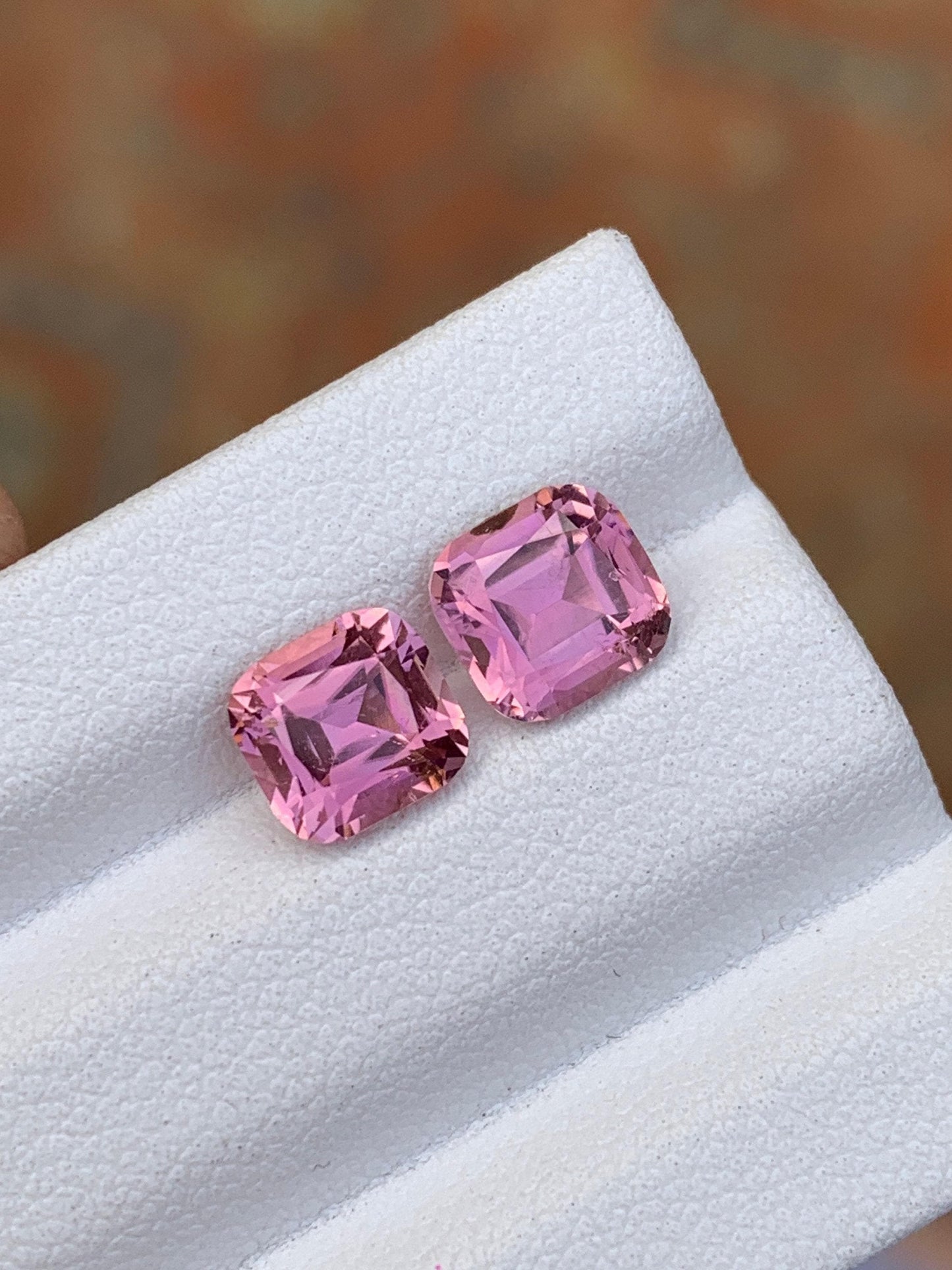 Pink Tourmaline Faceted Pair 2.70 ct - Matching Earrings Stones