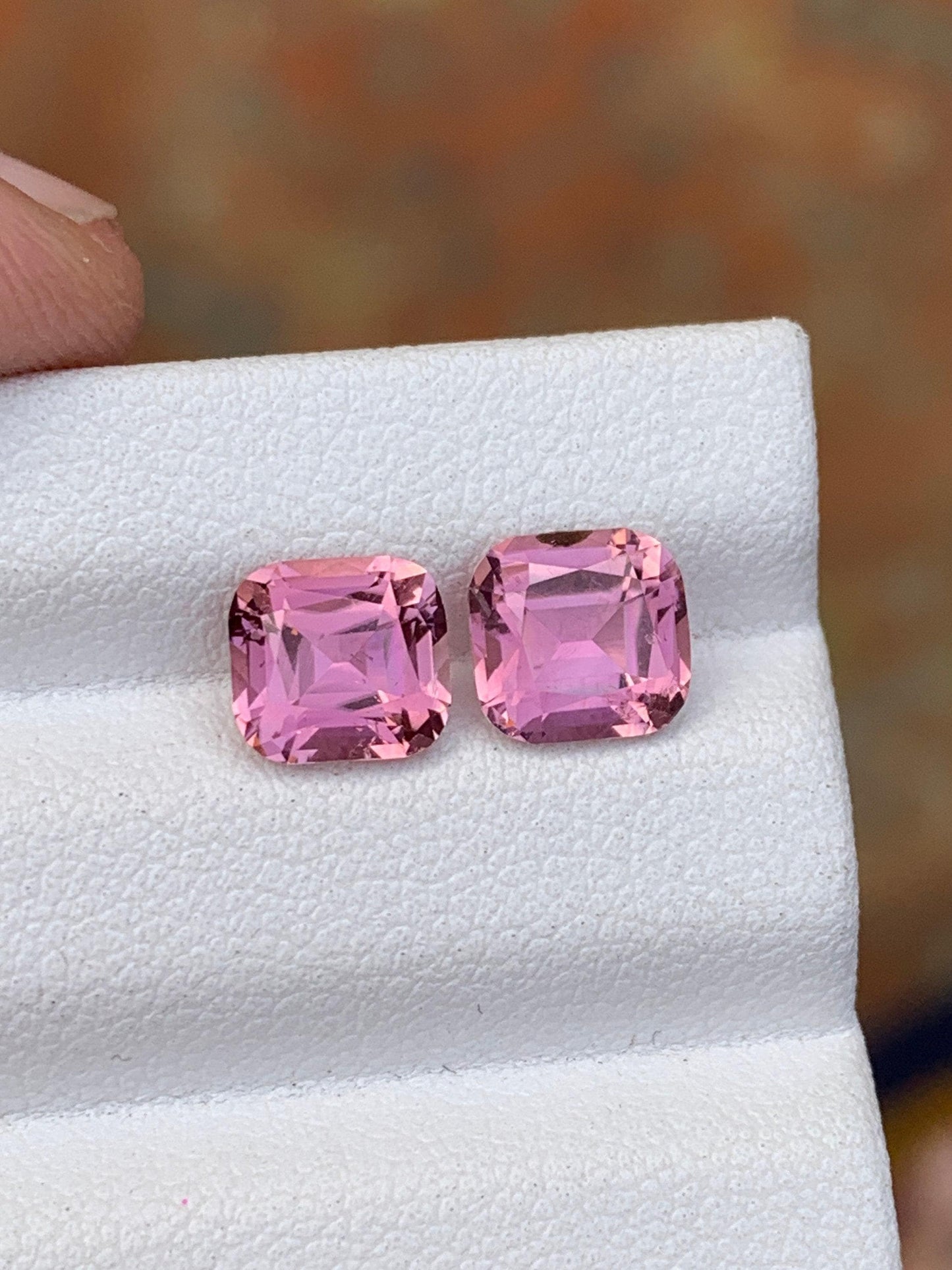 Pink Tourmaline Faceted Pair 2.70 ct - Matching Earrings Stones