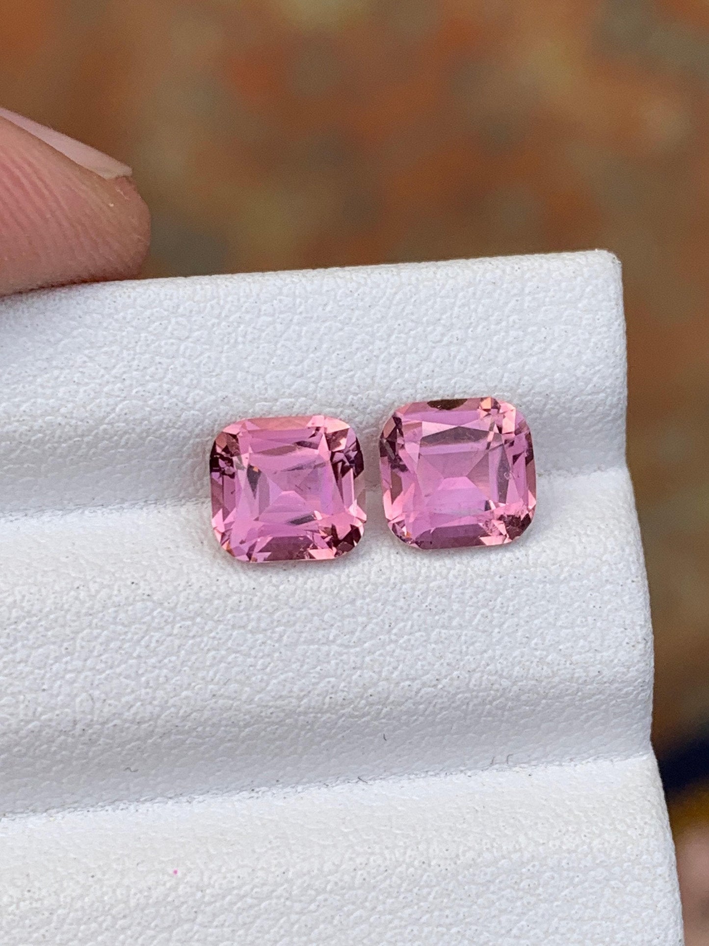 Pink Tourmaline Faceted Pair 2.70 ct - Matching Earrings Stones