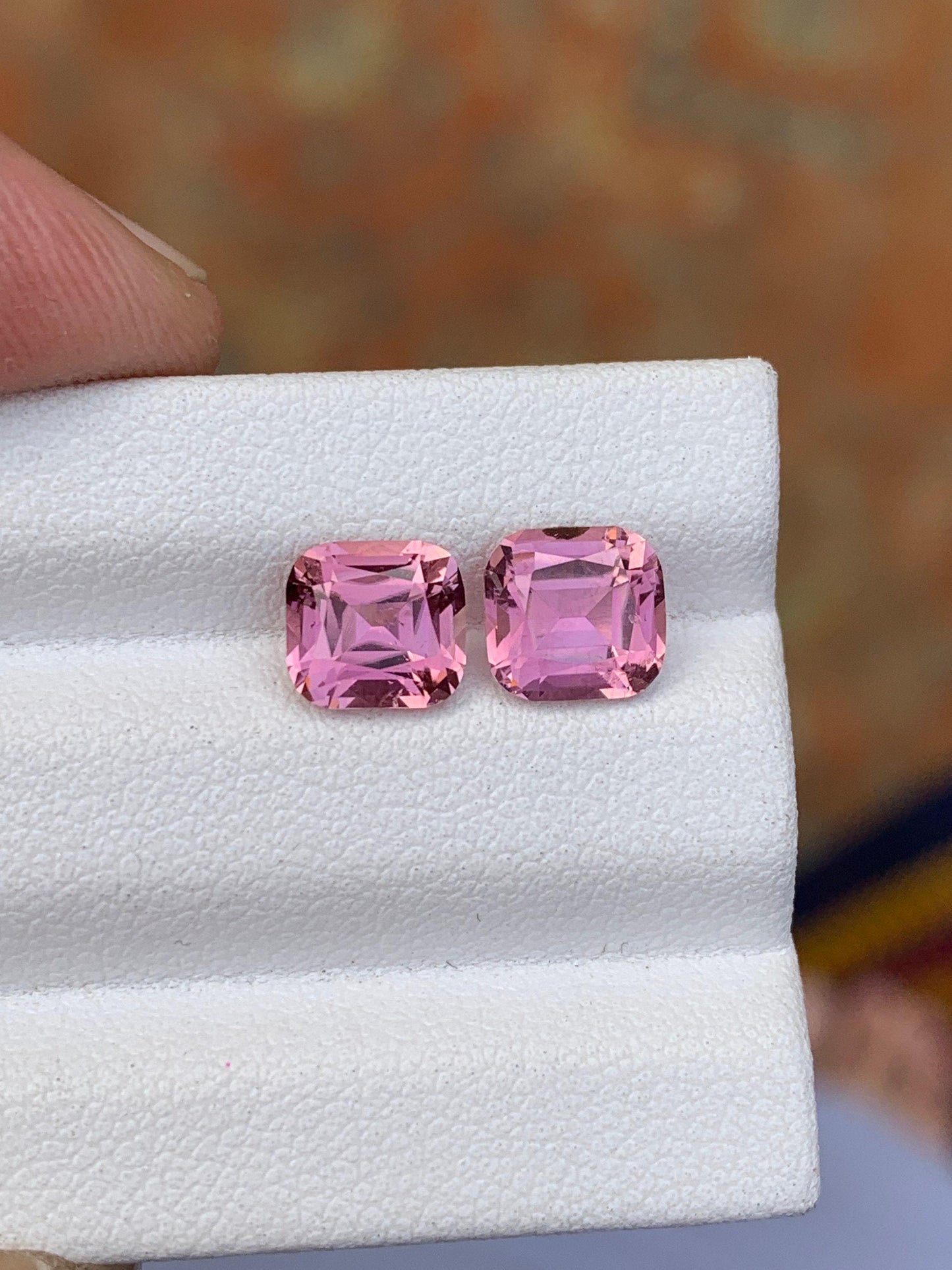 Pink Tourmaline Faceted Pair 2.70 ct - Matching Earrings Stones
