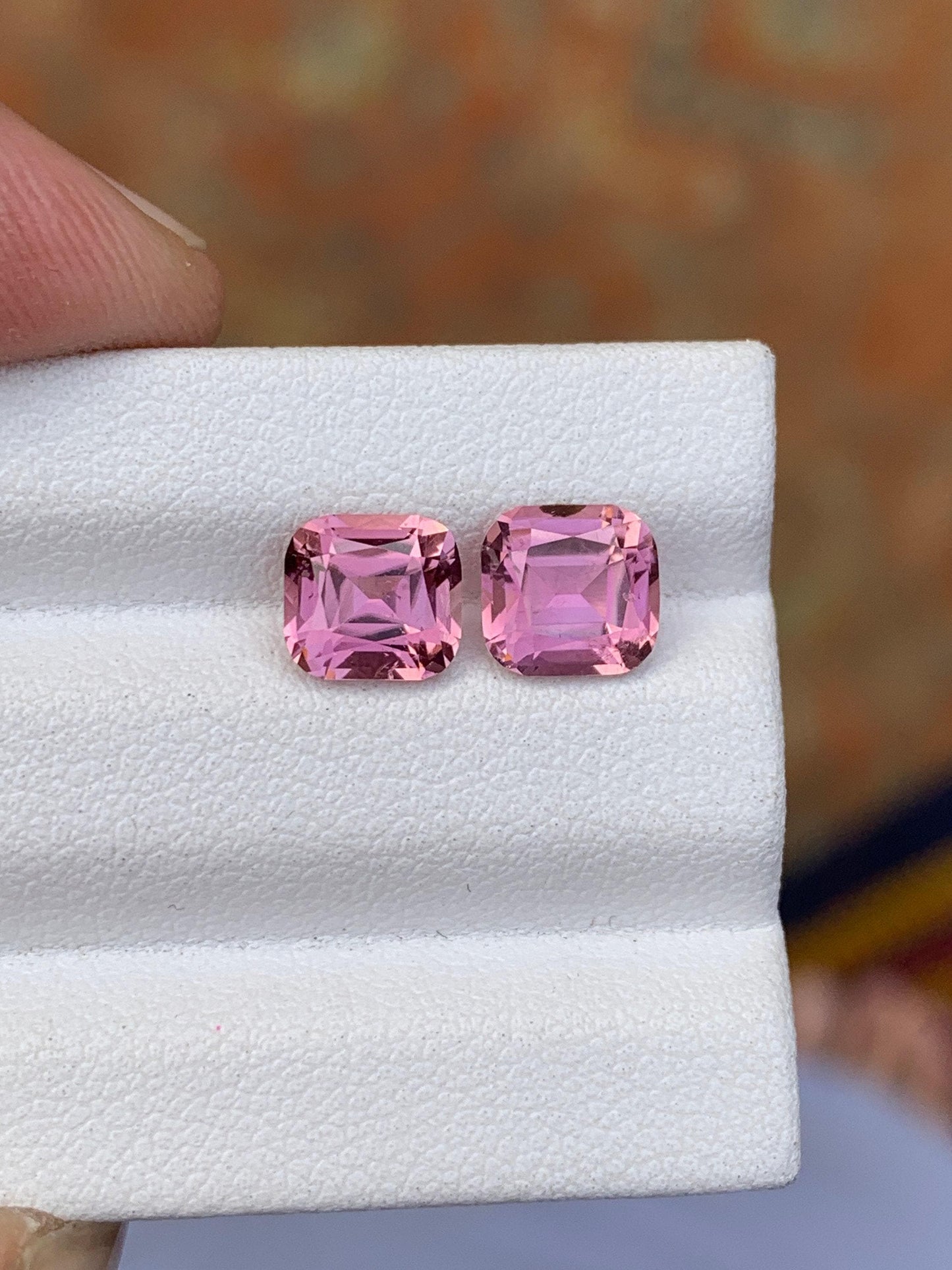 Pink Tourmaline Faceted Pair 2.70 ct - Matching Earrings Stones