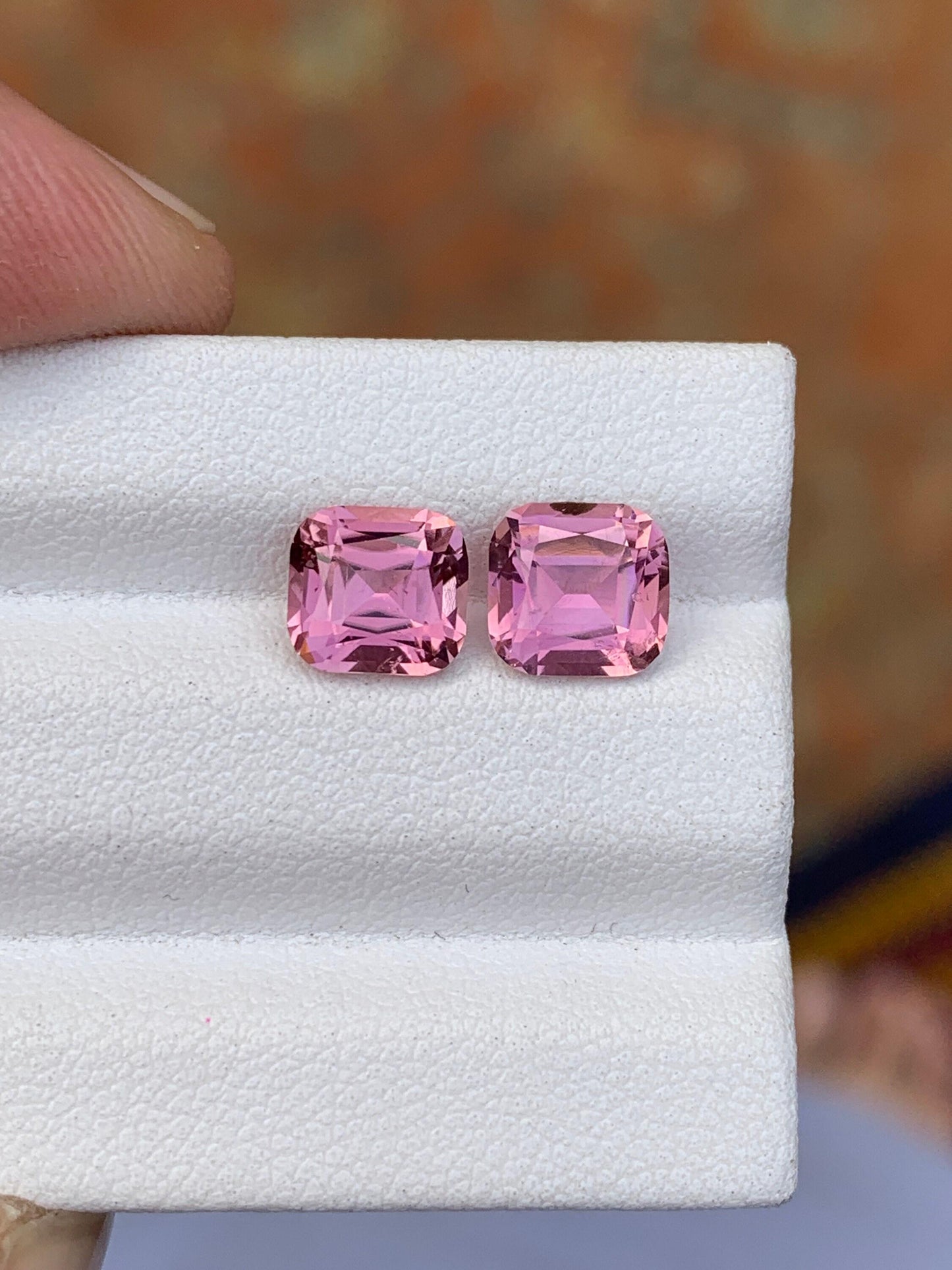 Pink Tourmaline Faceted Pair 2.70 ct - Matching Earrings Stones