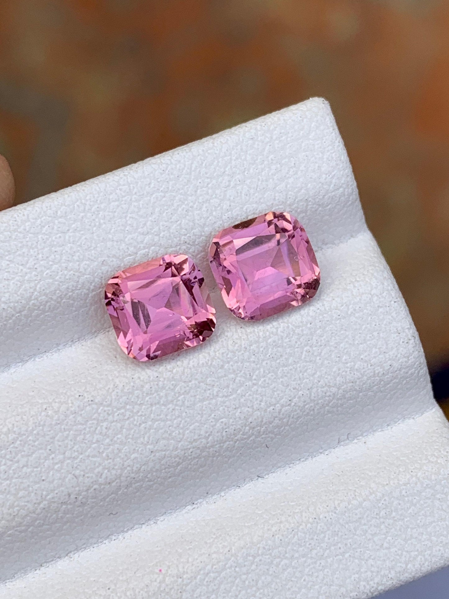 Pink Tourmaline Faceted Pair 2.70 ct - Matching Earrings Stones