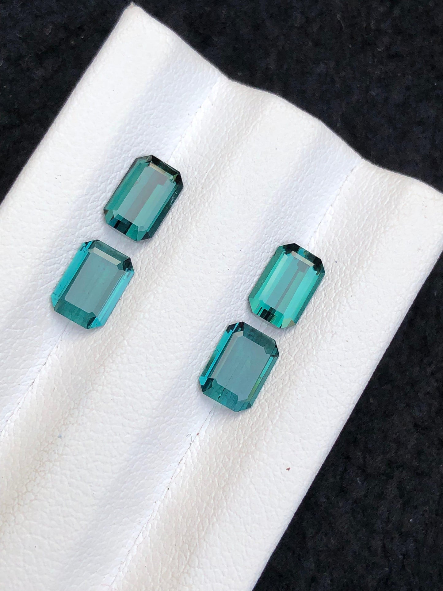 Indicolite Tourmaline Faceted Pair 2.90 ct - Earrings Stones from Afghanistan