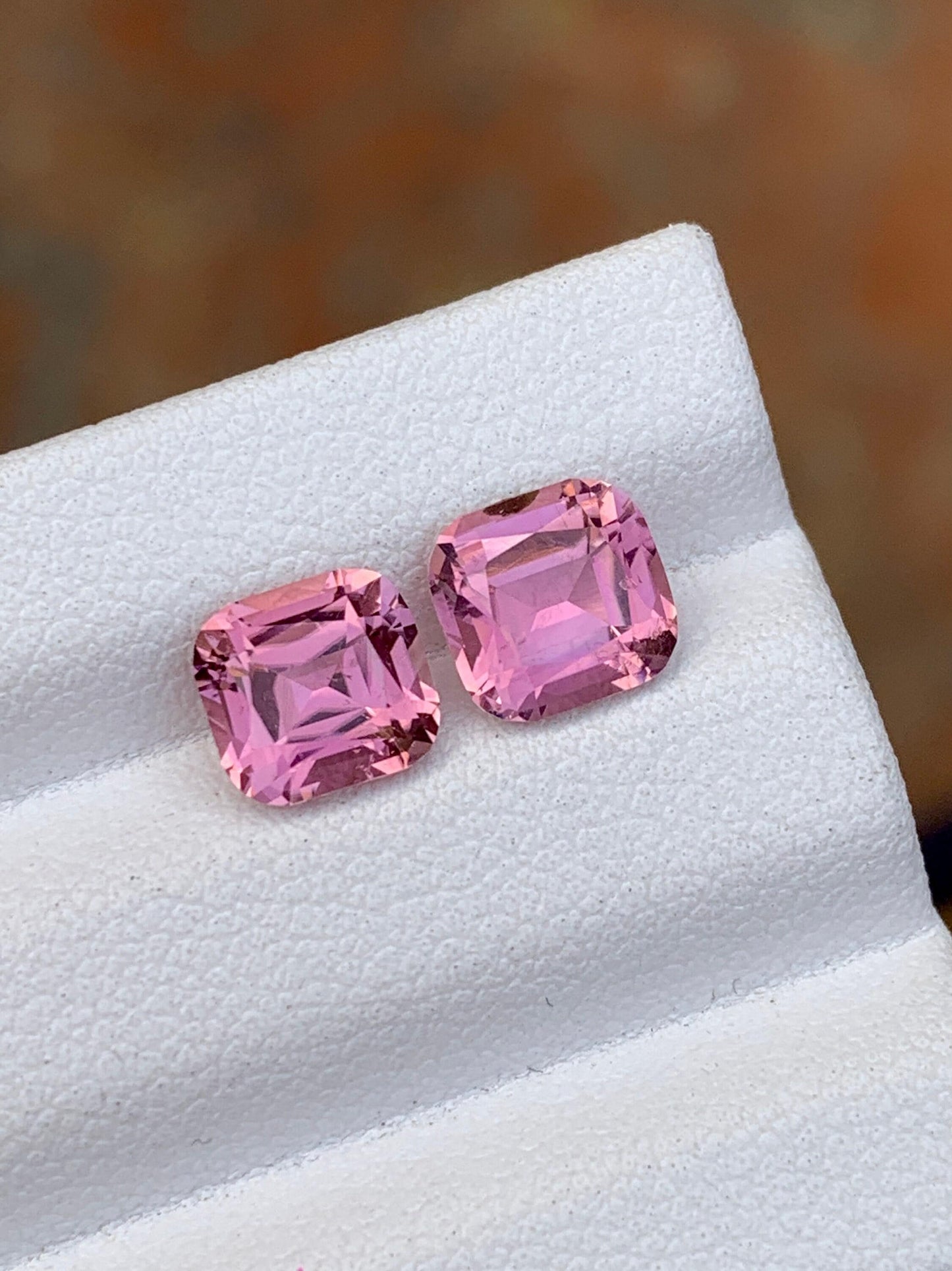 Pink Tourmaline Faceted Pair 2.70 ct - Matching Earrings Stones