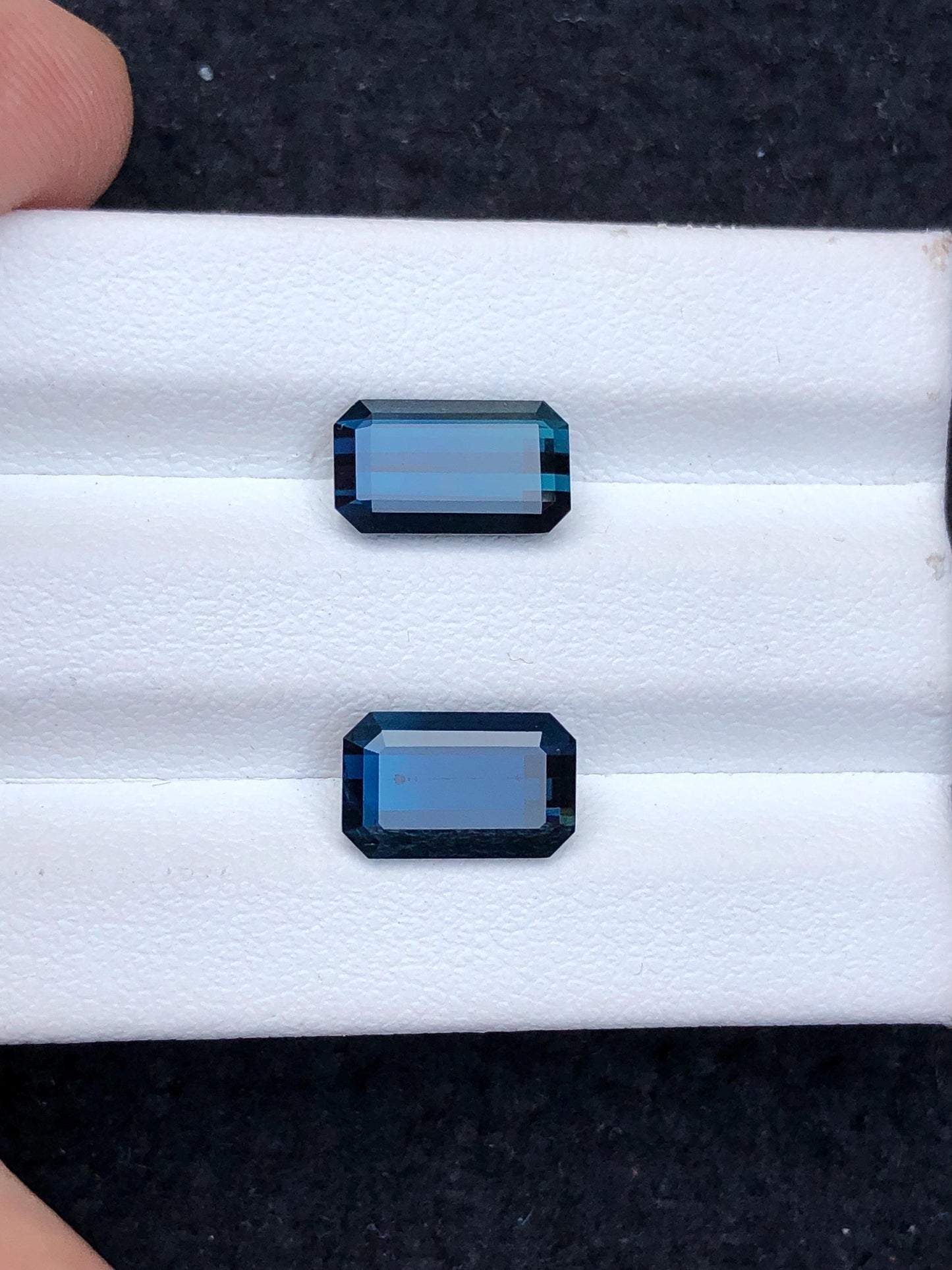 Indicolite Tourmaline Faceted Pair - Fine Jewelry Pair