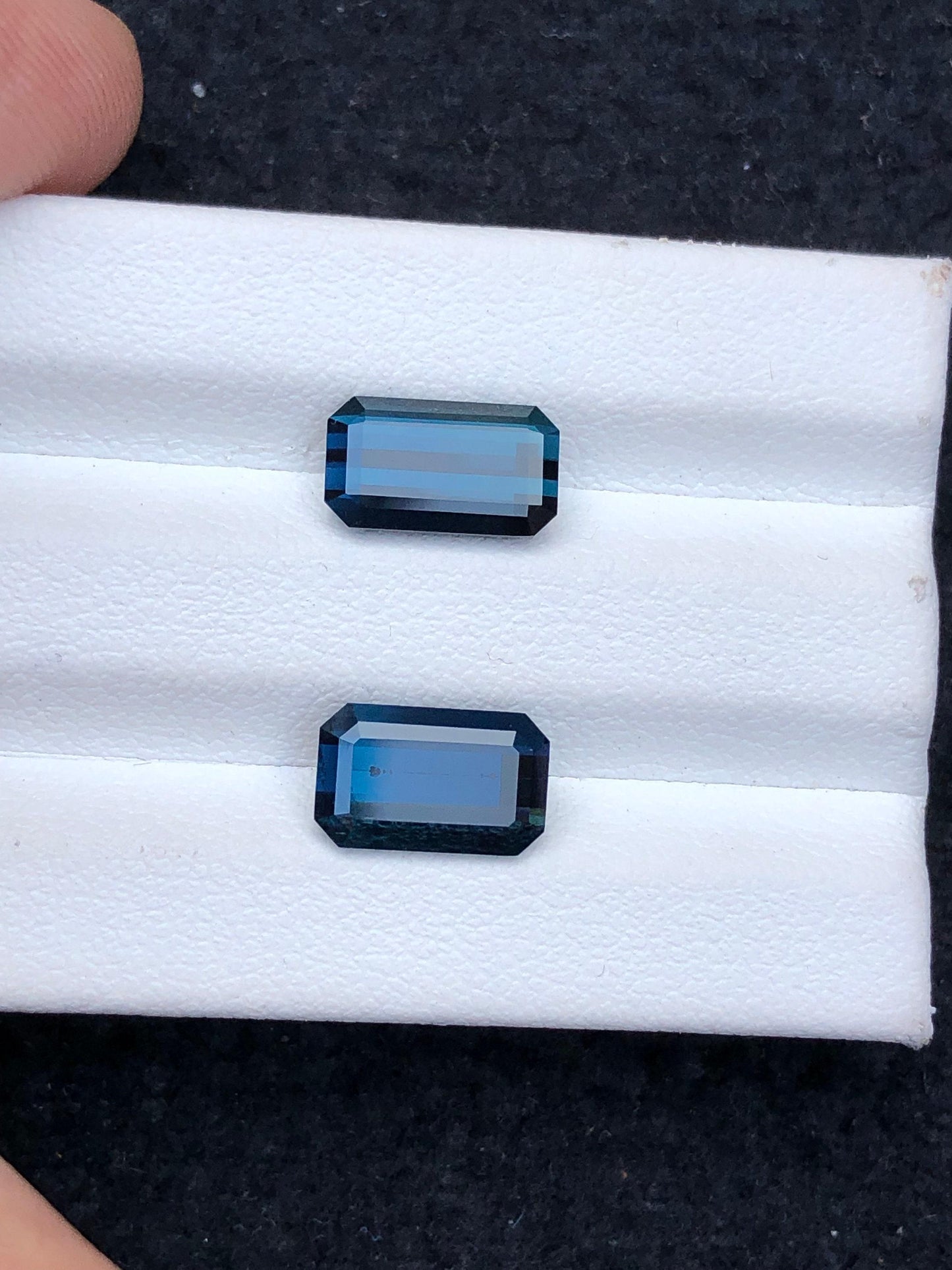 Indicolite Tourmaline Faceted Pair - Fine Jewelry Pair