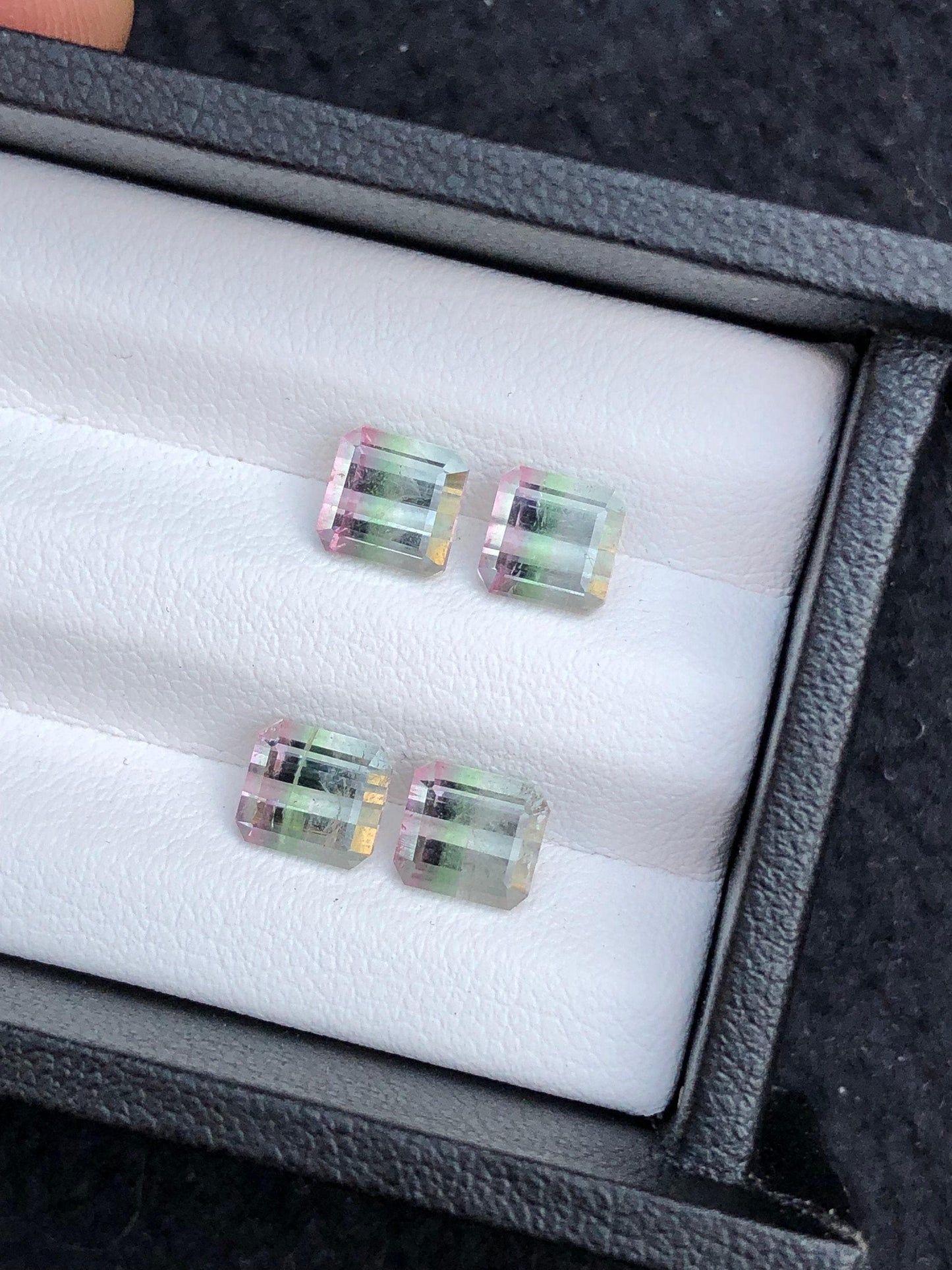 Bi colour Tourmaline Faceted Pair 4.90 ct - Earrings Gemstone Pair