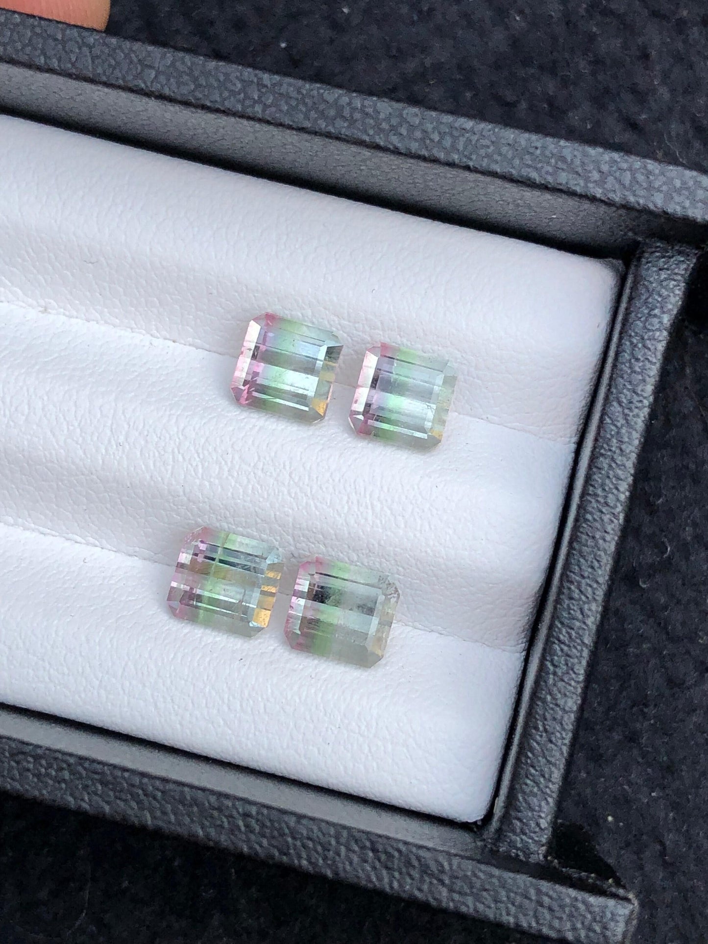 Bi colour Tourmaline Faceted Pair 4.90 ct - Earrings Gemstone Pair