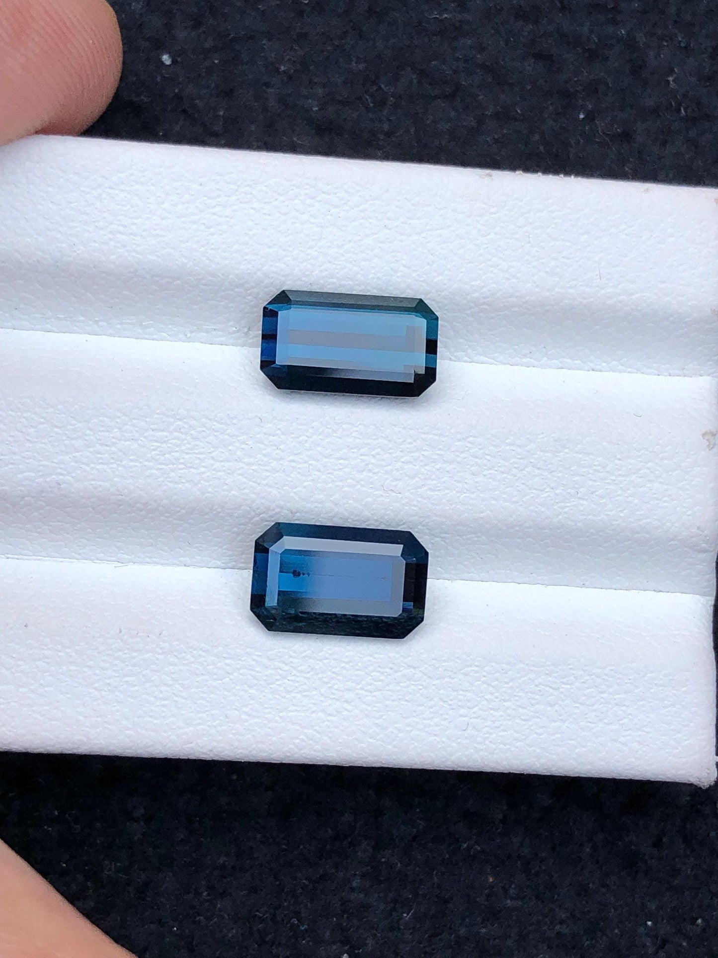 Indicolite Tourmaline Faceted Pair - Fine Jewelry Pair
