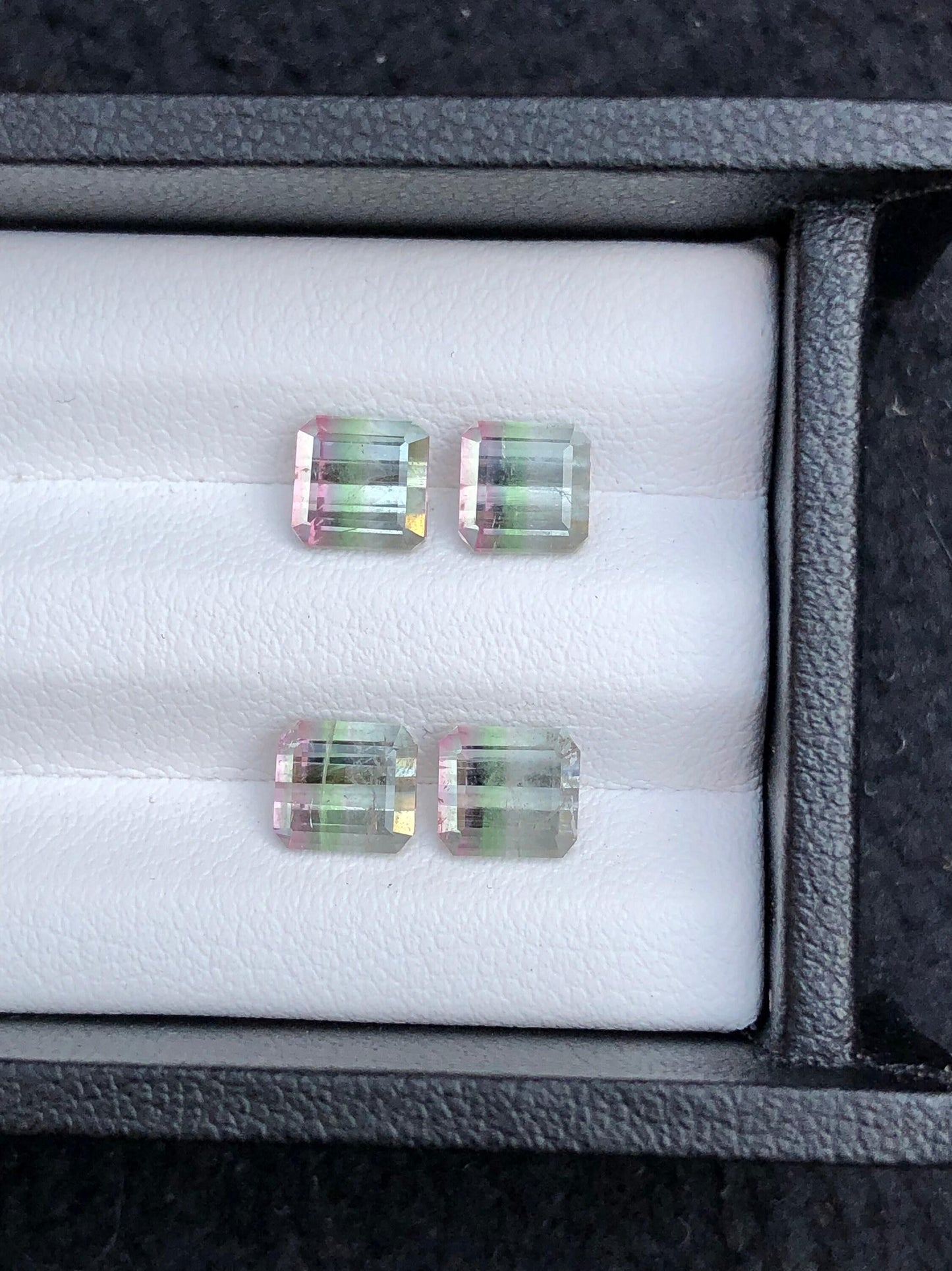 Bi colour Tourmaline Faceted Pair 4.90 ct - Earrings Gemstone Pair